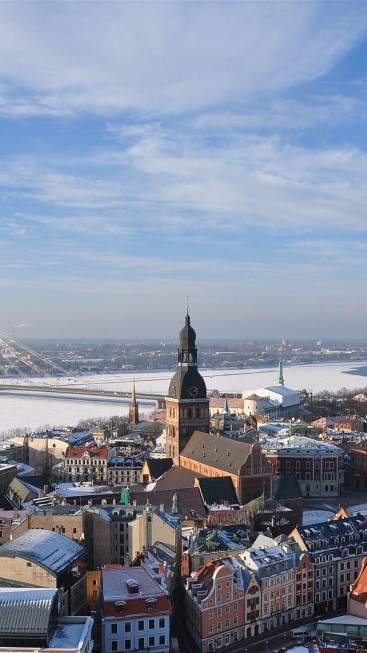 Riga, Stadt, Fluss, Brücke, Lettland, 750x1340 HD Handy