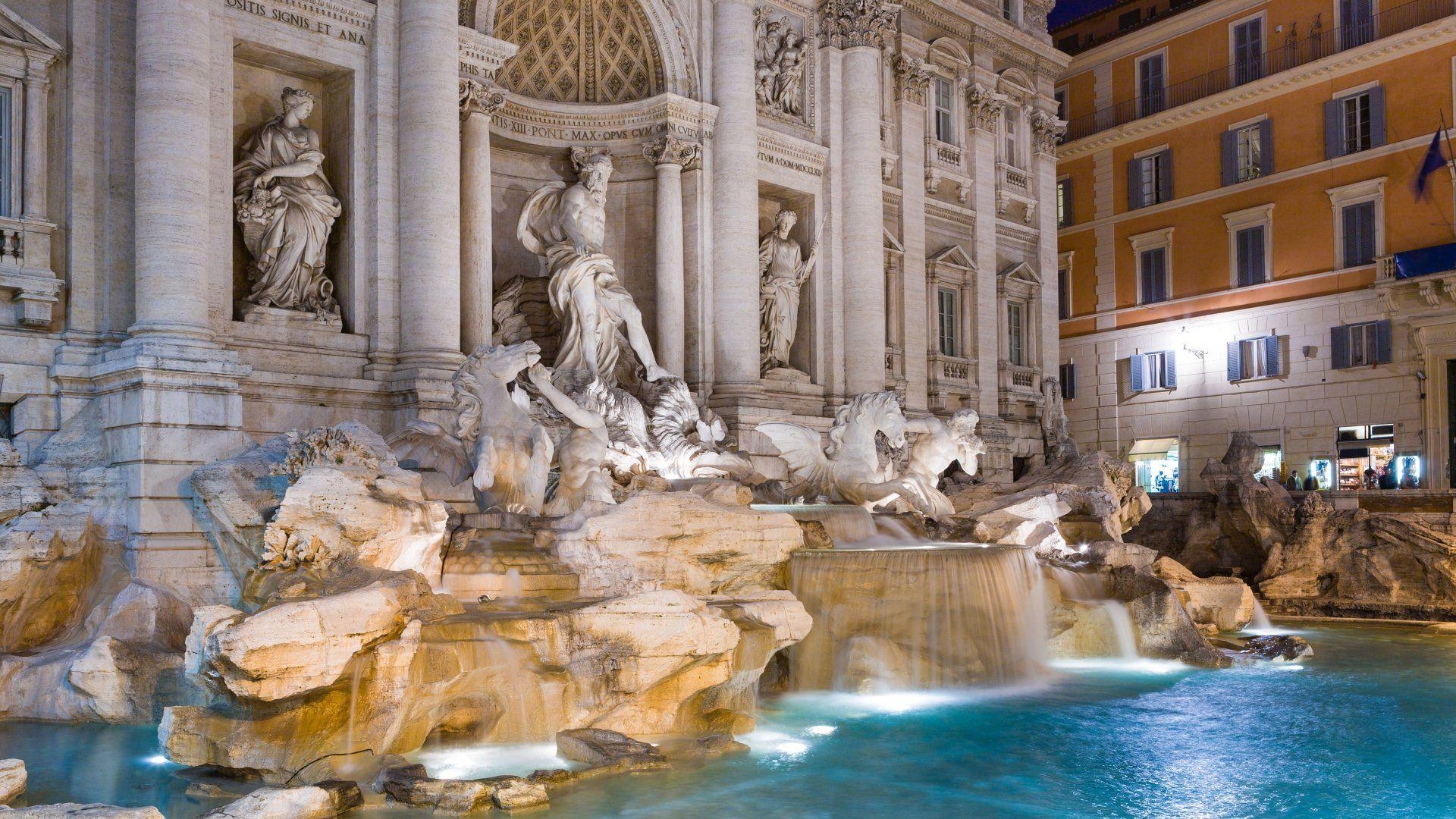 Trevi-Brunnen, Rom, HD, Italien, Herunterladen, 1920x1080 Full HD Desktop