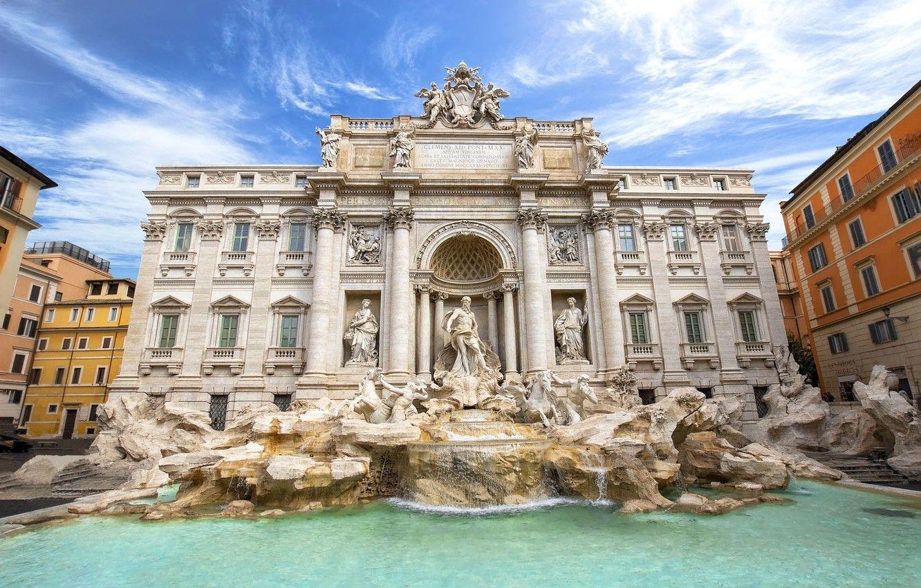 Trevi-Brunnen, Rom, Italien, Vatikan, Hintergrund, 1340x850 HD Desktop