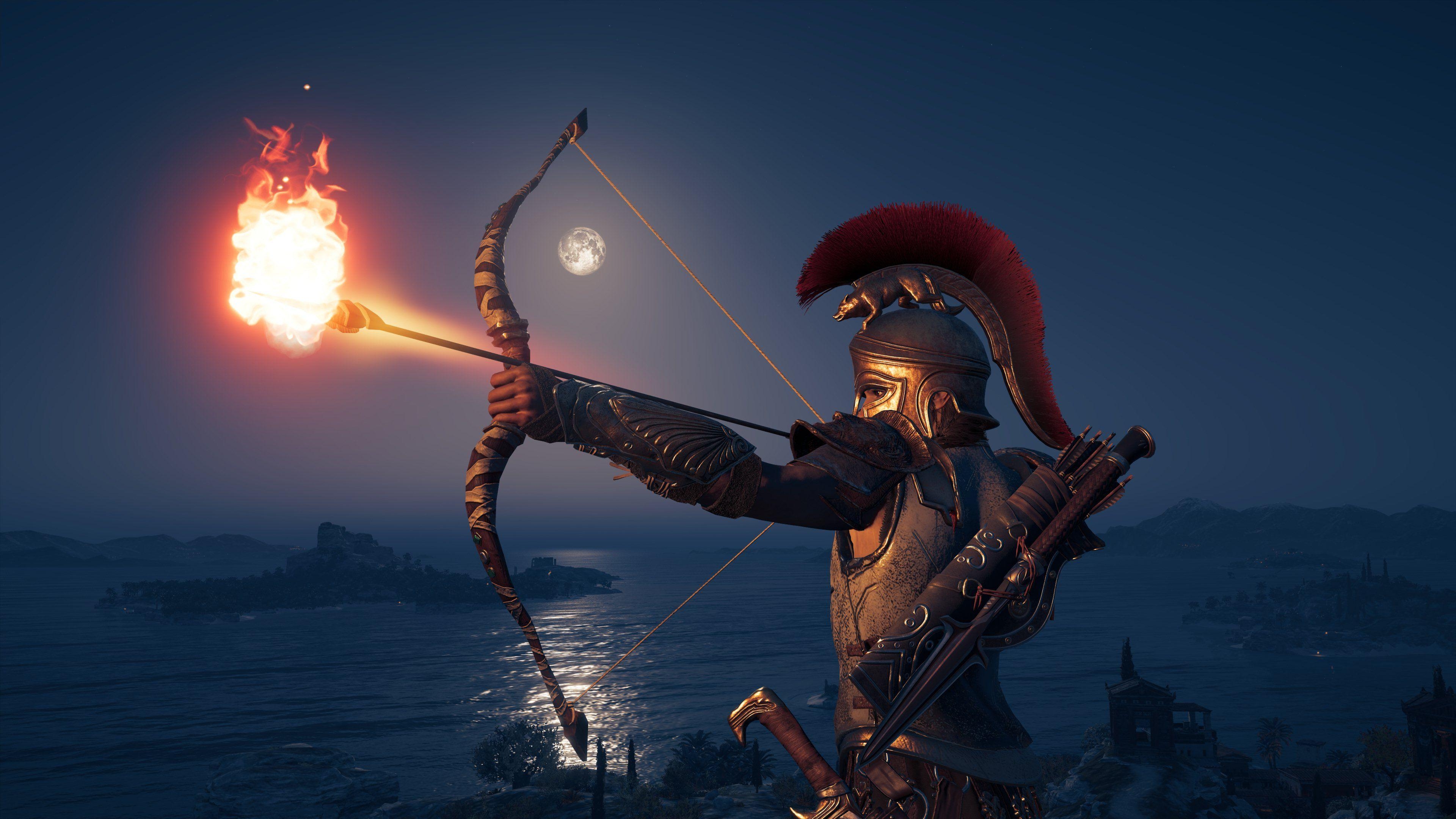 Assassin's Creed Odyssey, 4K, Bogen, Spiel, Pfeil, 3840x2160 4K Desktop