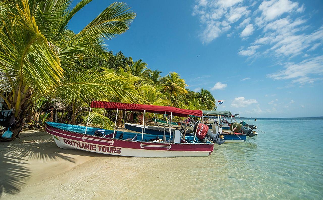 Isla Colon, Panama, Küste, Tropen, Motorboot, 1280x800 HD Desktop