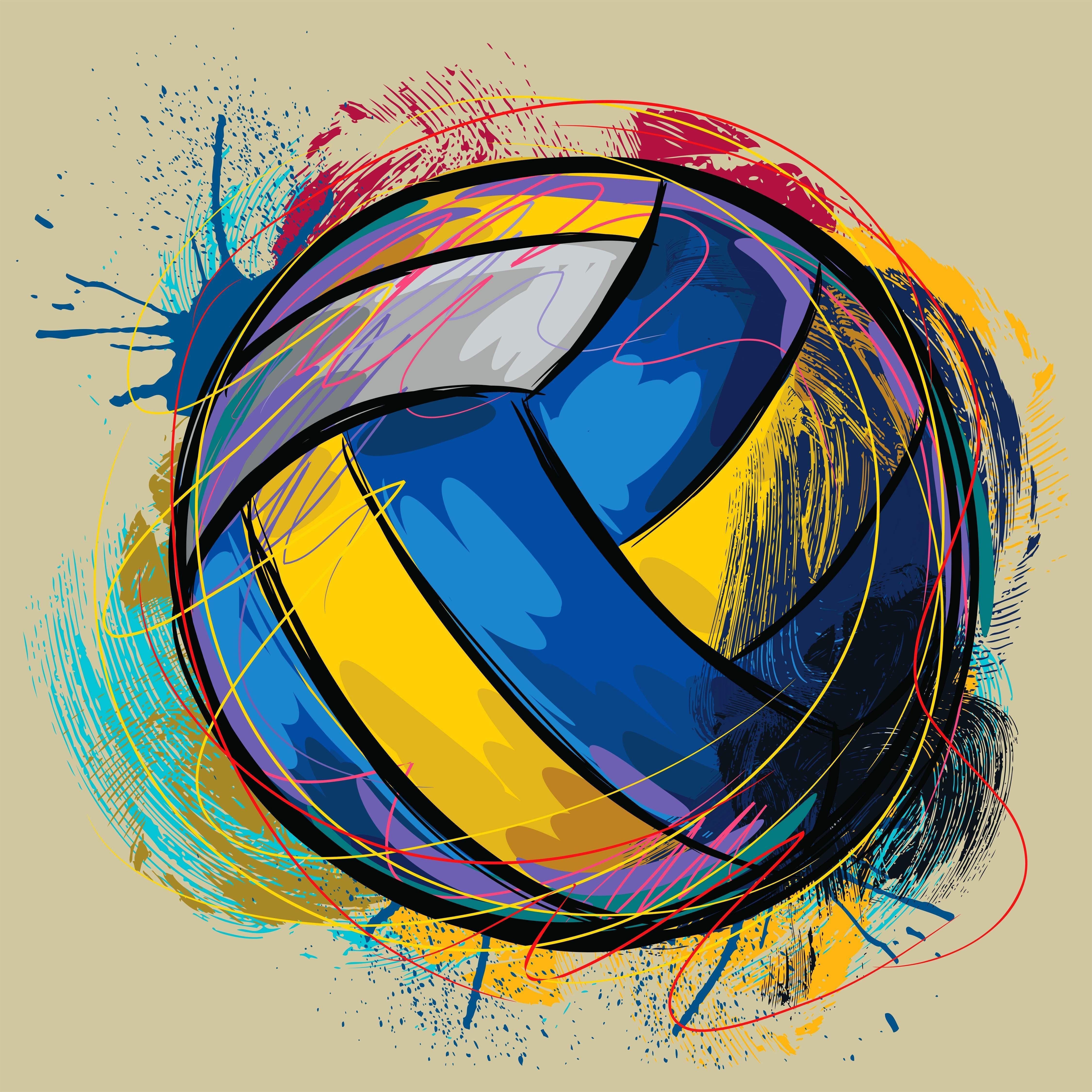 Volleyball, Sport, Hintergrundbild, Ball, Spielfeld, 4500x4500 4K Handy