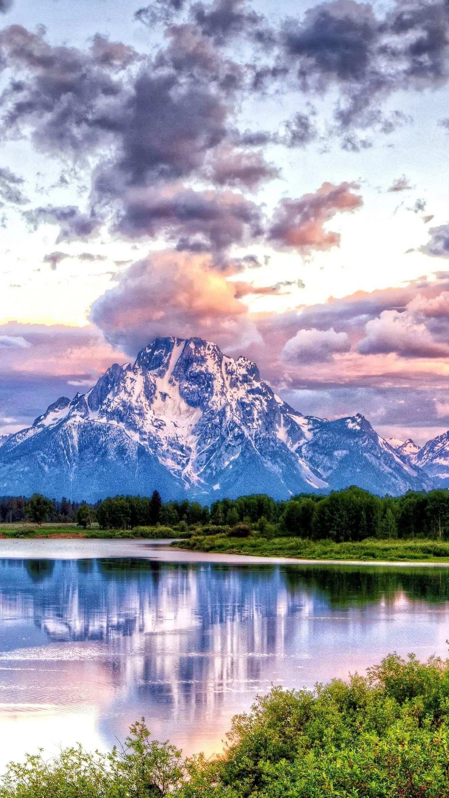 Oxbow Bend, Grand Teton, iPhone Hintergrund, Natur, 1440x2560 HD Handy