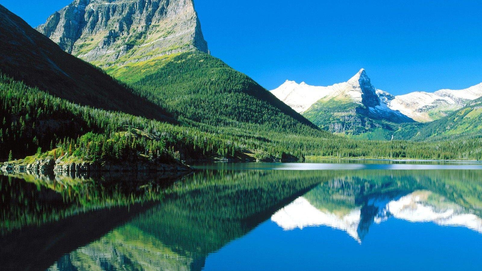 Berge, St. Mary See, Spiegelung, Gletscher-Nationalpark, 1600x900 HD Desktop