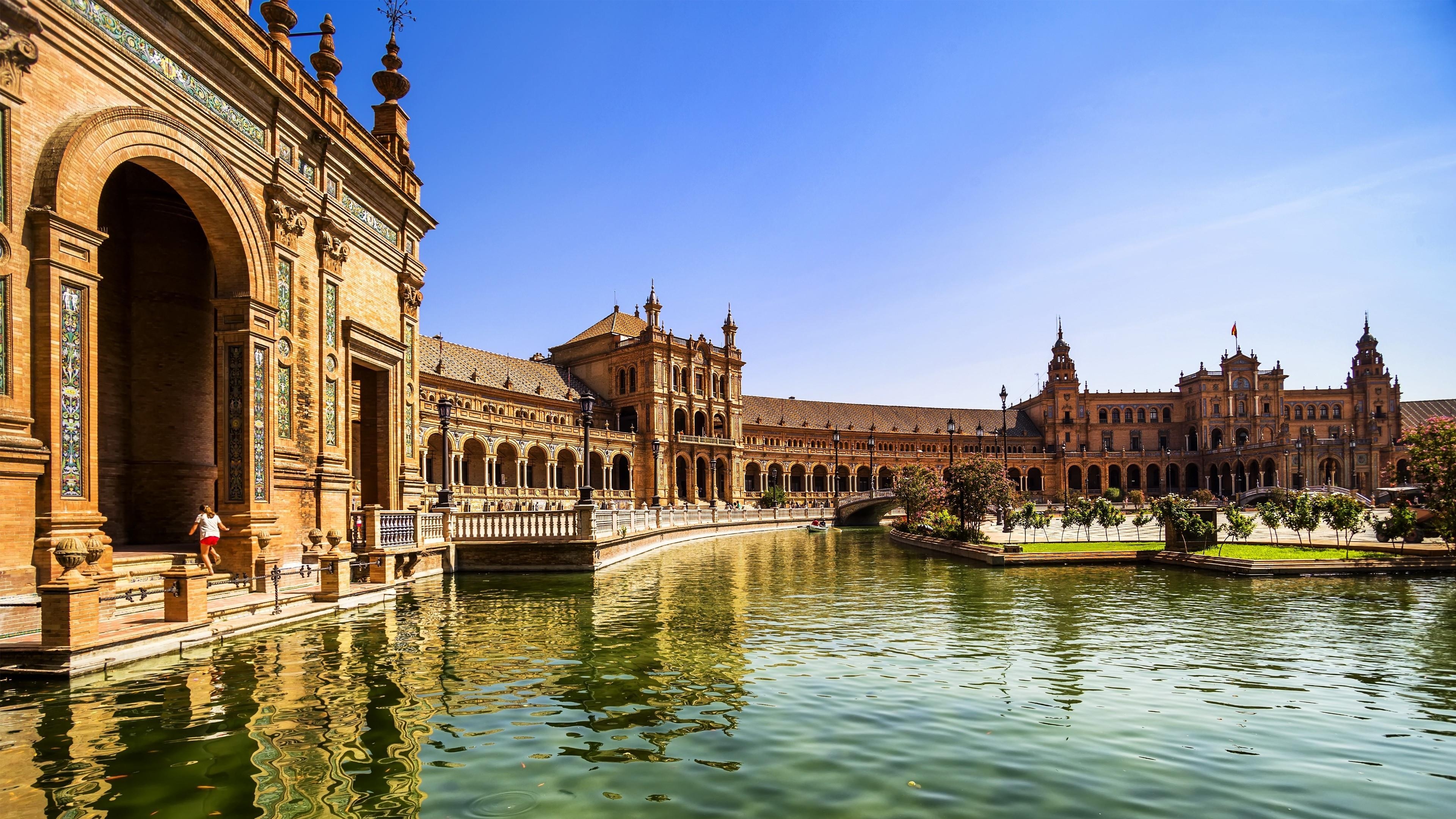 Plaza de España, Spanien, Architektur, HD, Reisen, 3840x2160 4K Desktop