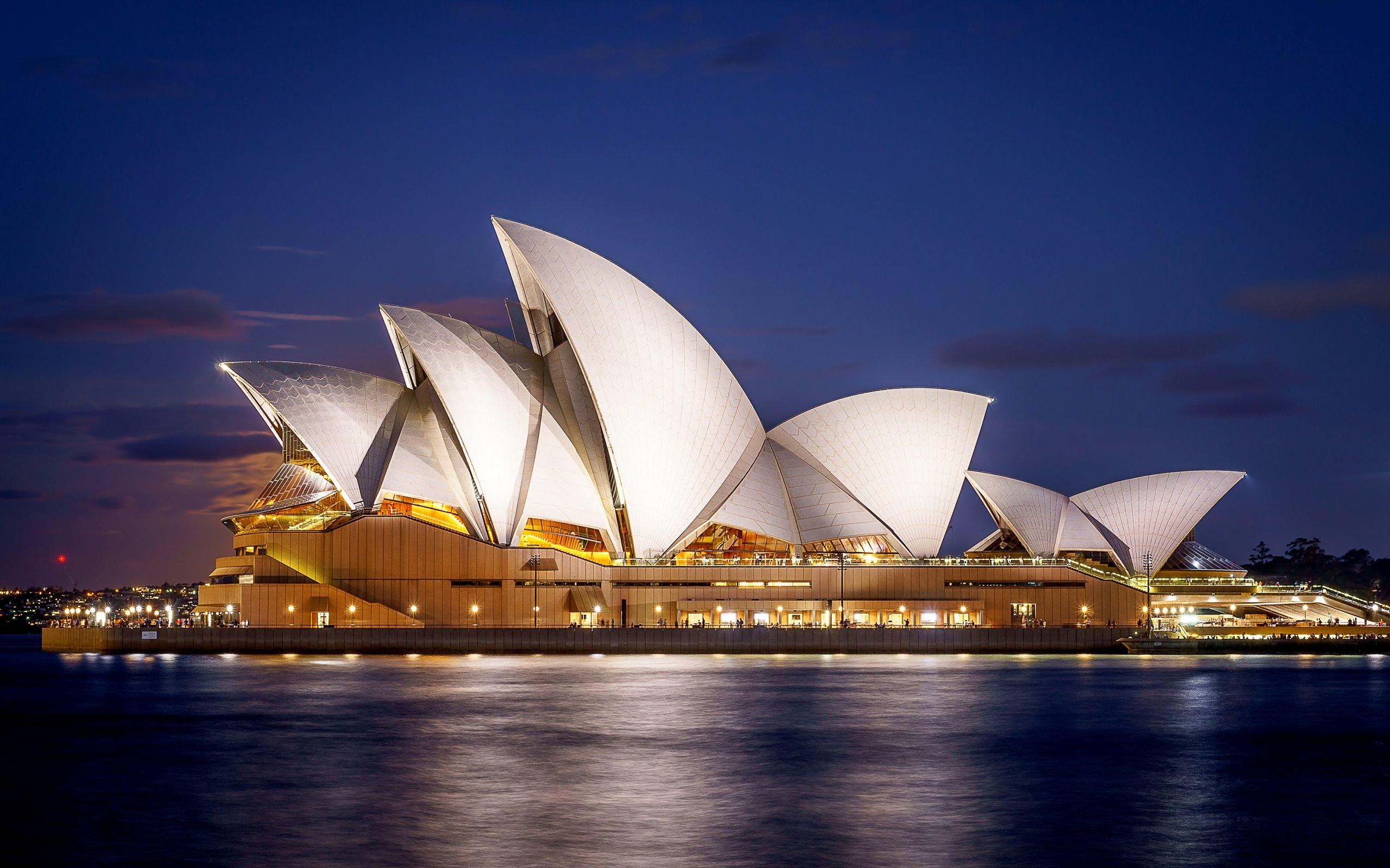 Sydney Opernhaus, Nacht, Australien, Architektur, Beleuchtung, 2560x1600 HD Desktop