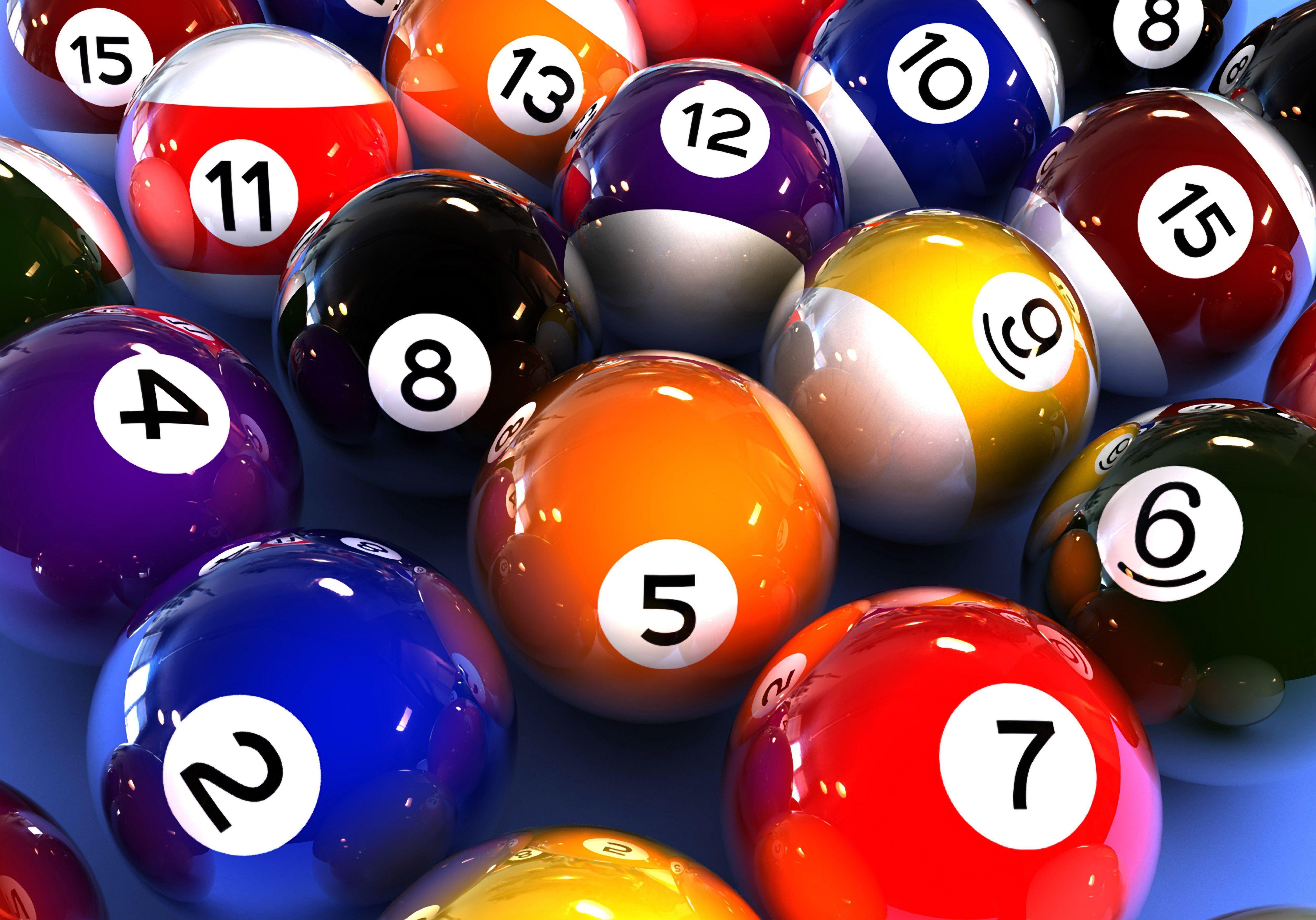 Billiard, Kugeln, Zahlen, Hintergrundbild, HD, 5010x3500 4K Desktop