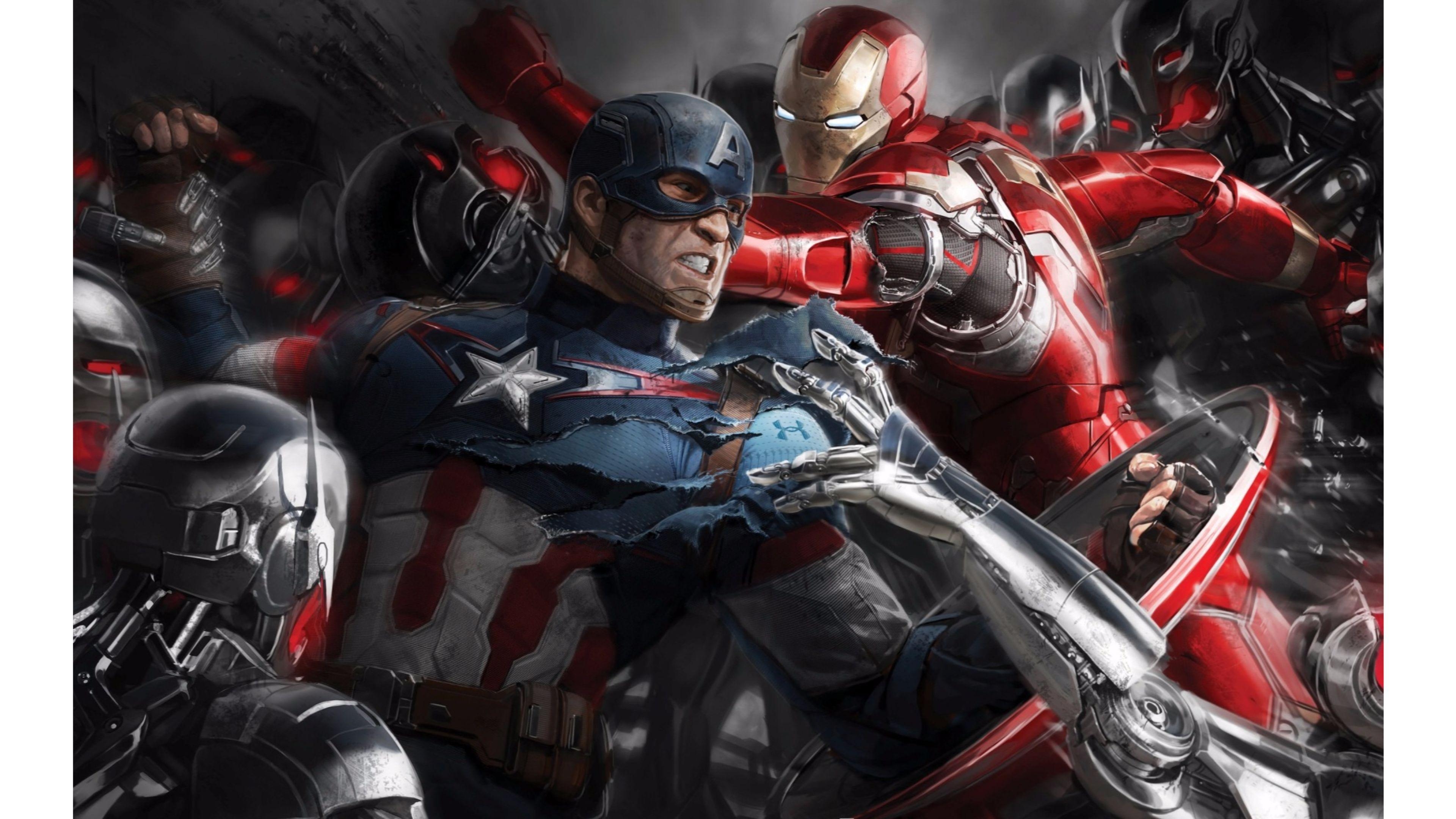 Iron Man, Captain America, 4K, Avengers, Ultron, 3840x2160 4K Desktop