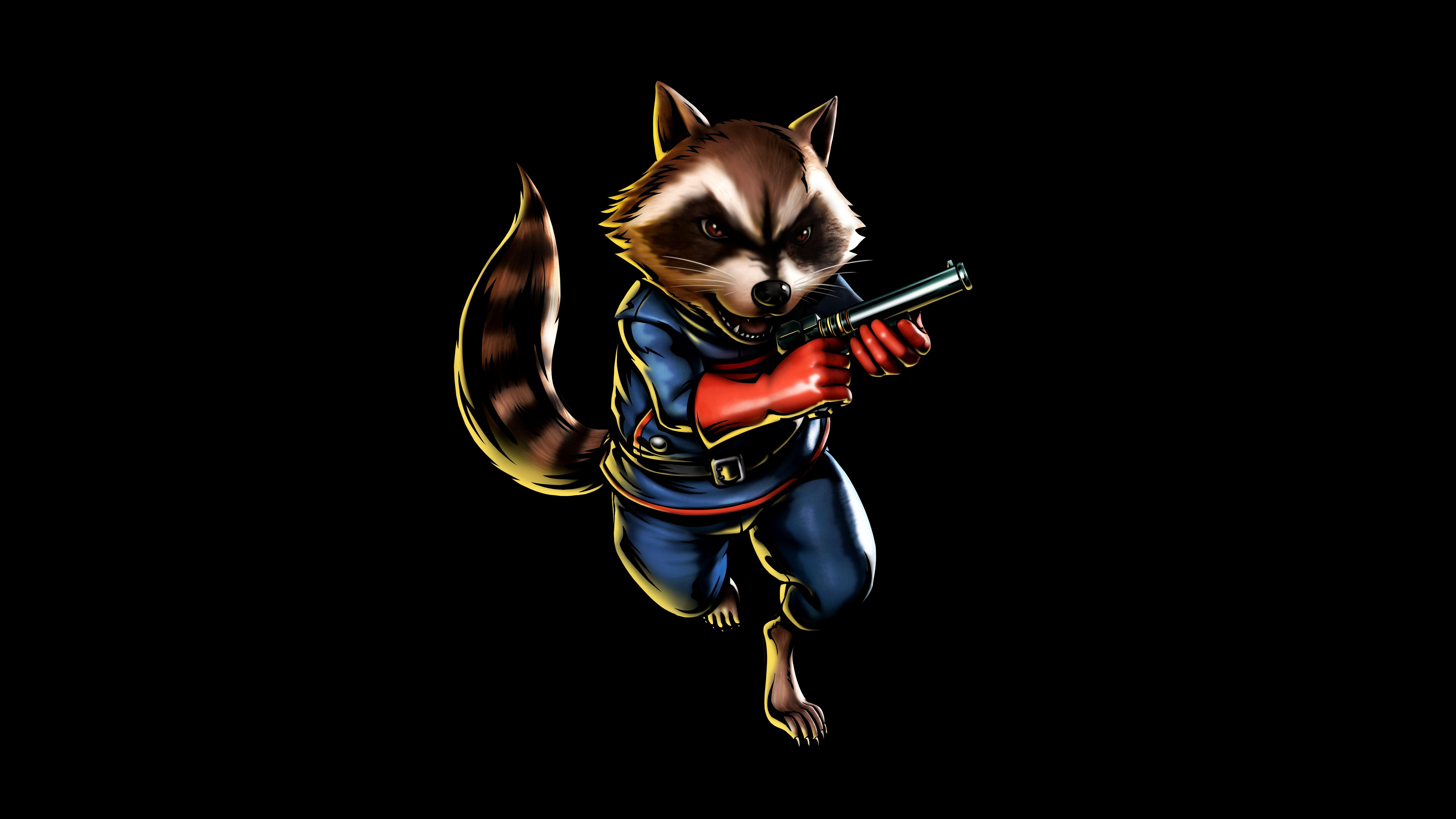 Rocket Raccoon, HD, Kunst, Hintergrund, Marvel, 8000x4500 4K Desktop