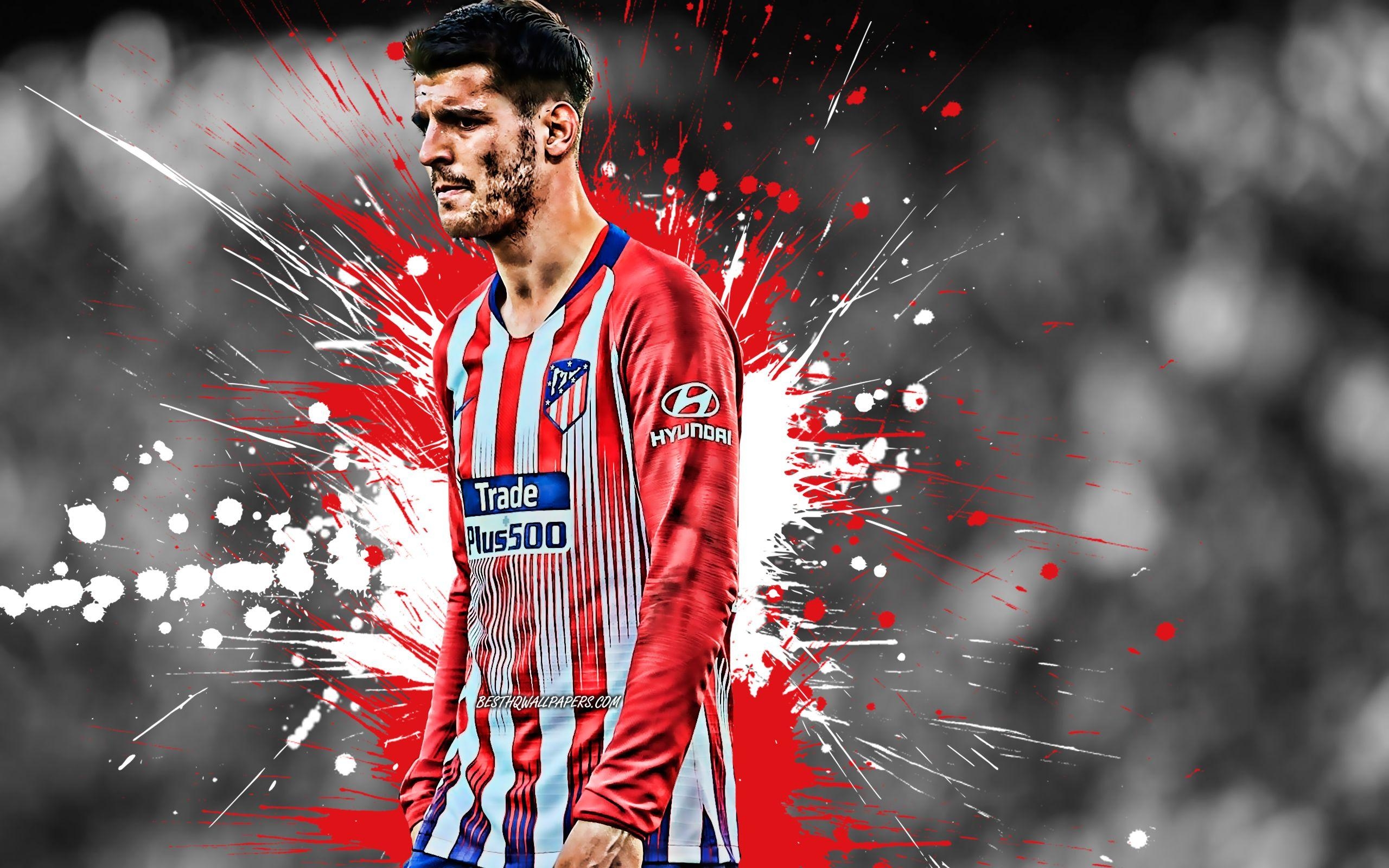 Morata, Atlético Madrid, Fußball, Spieler, Hintergrund, 2560x1600 HD Desktop