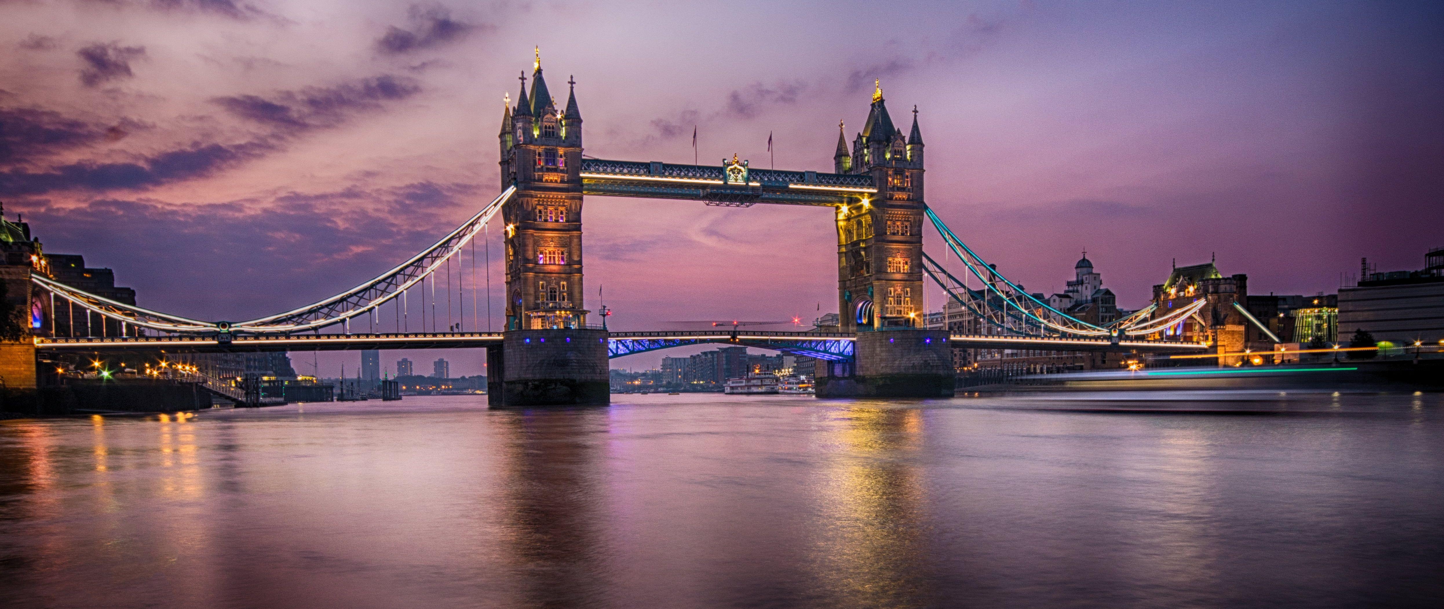 Tower Bridge, HD, Hintergrund, Stadt, Architektur, 4990x2110 4K Desktop