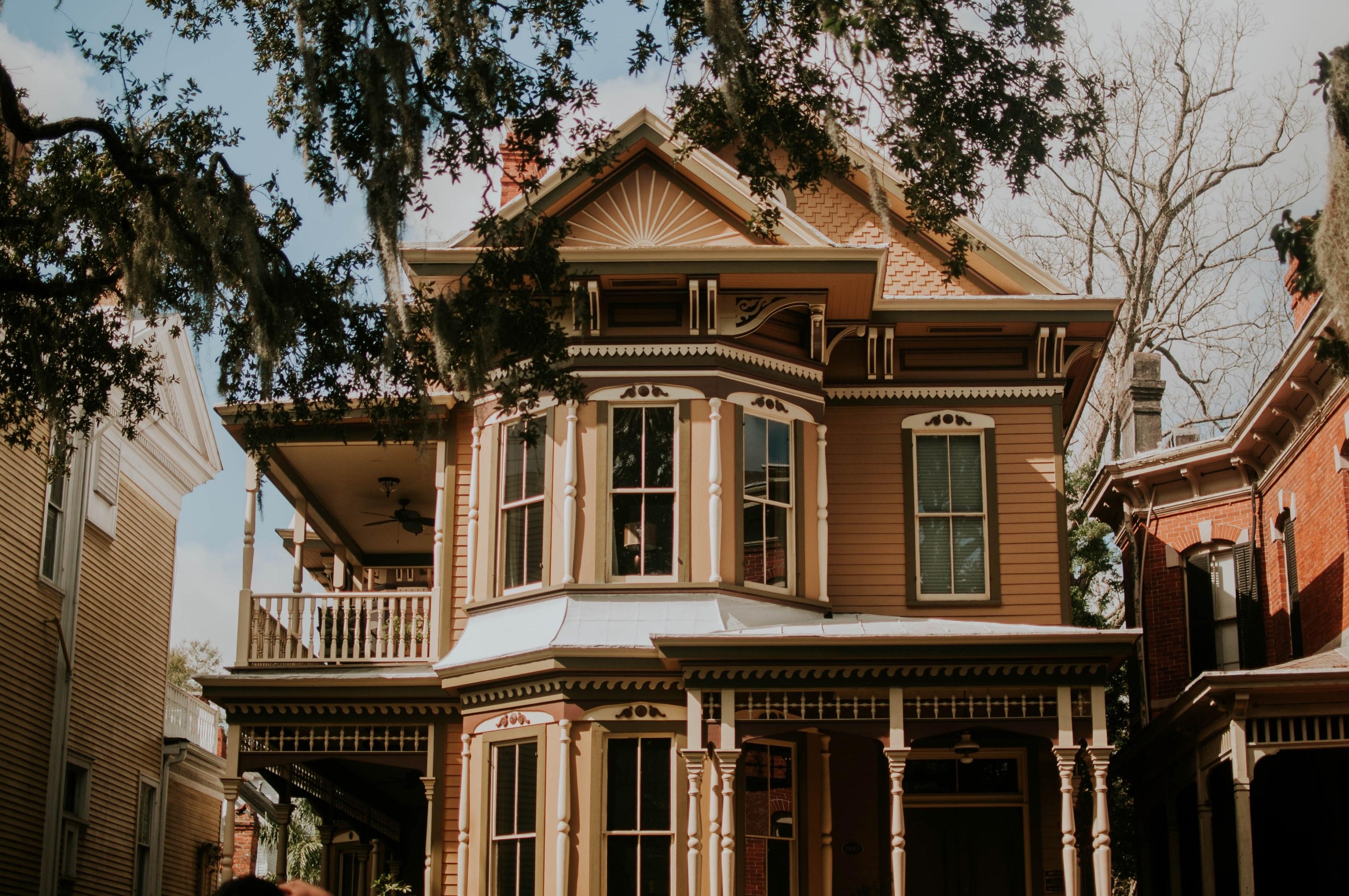 Savannah Georgia, schönes Haus, Veranda, Wohngegend, 4K, 3840x2560 4K Desktop