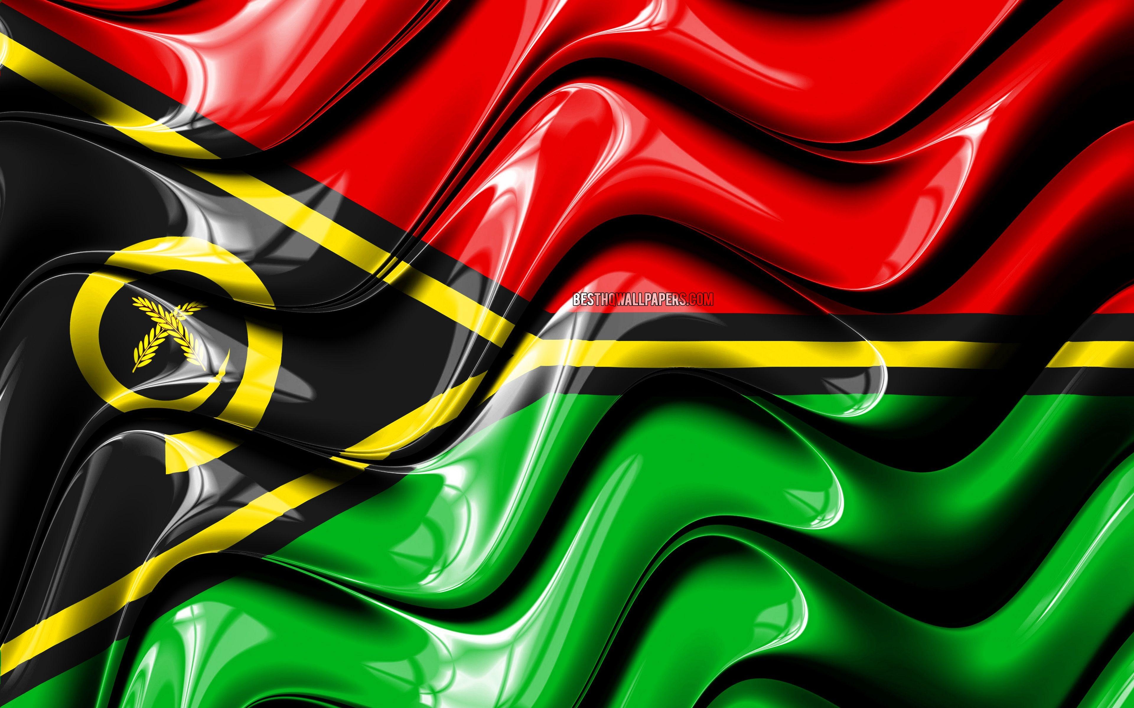 Vanuatu, Flagge, 3D Kunst, Ozeanien, Nationalwappen, 3840x2400 4K Desktop