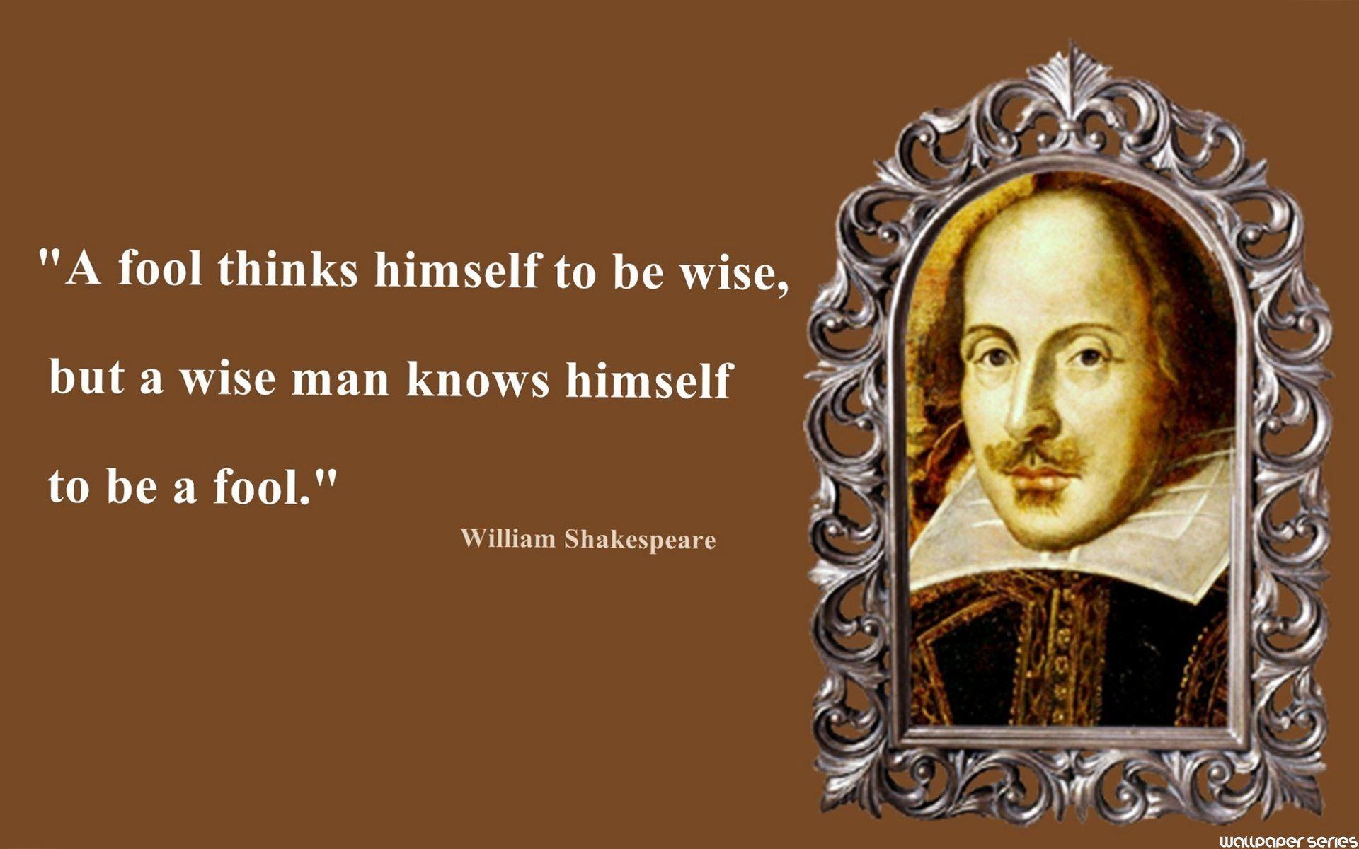 William Shakespeare, Narr, Zitate, Weisheiten, Klassiker, 1920x1200 HD Desktop