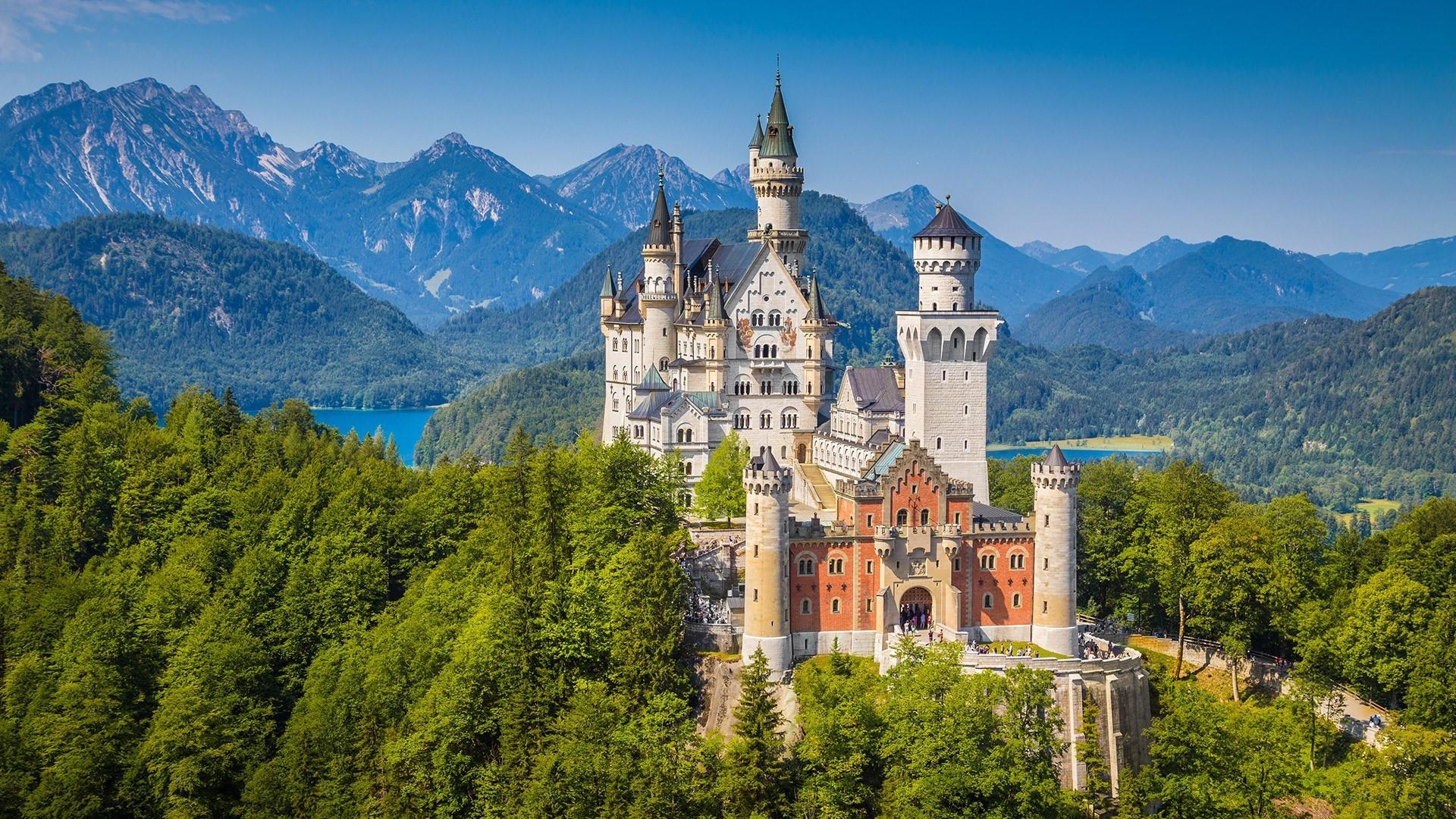 Neuschwanstein, Schloss, Bayern, Märchen, Deutschland, 1920x1080 Full HD Desktop