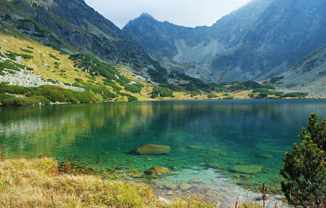 Hohe Tatra, Slowakei, Berge, See, Landschaft, 1340x850 HD Desktop