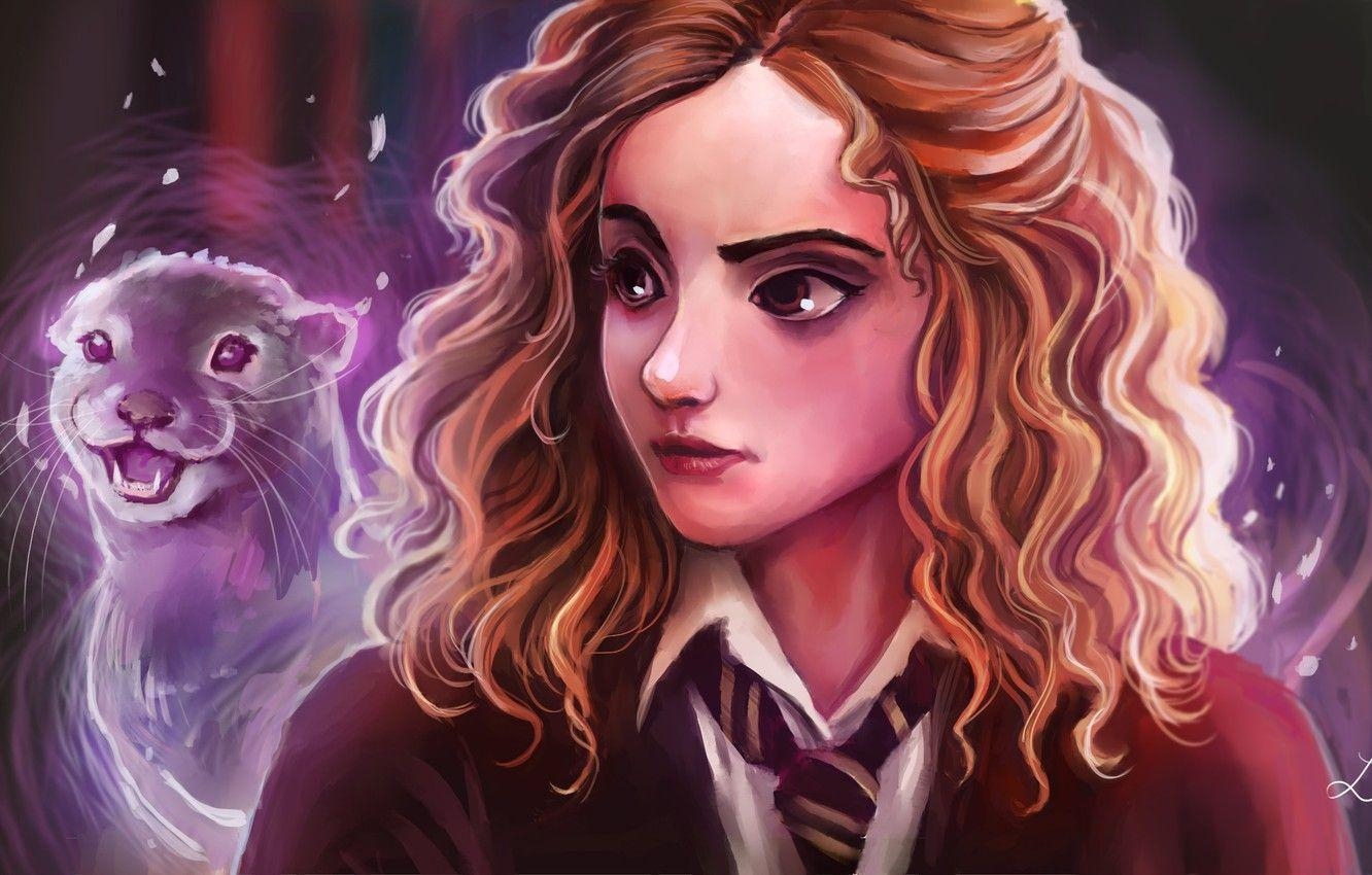 Kunst, Harry Potter, Hermione Granger, Ludmila Cera, Magie, 1340x850 HD Desktop