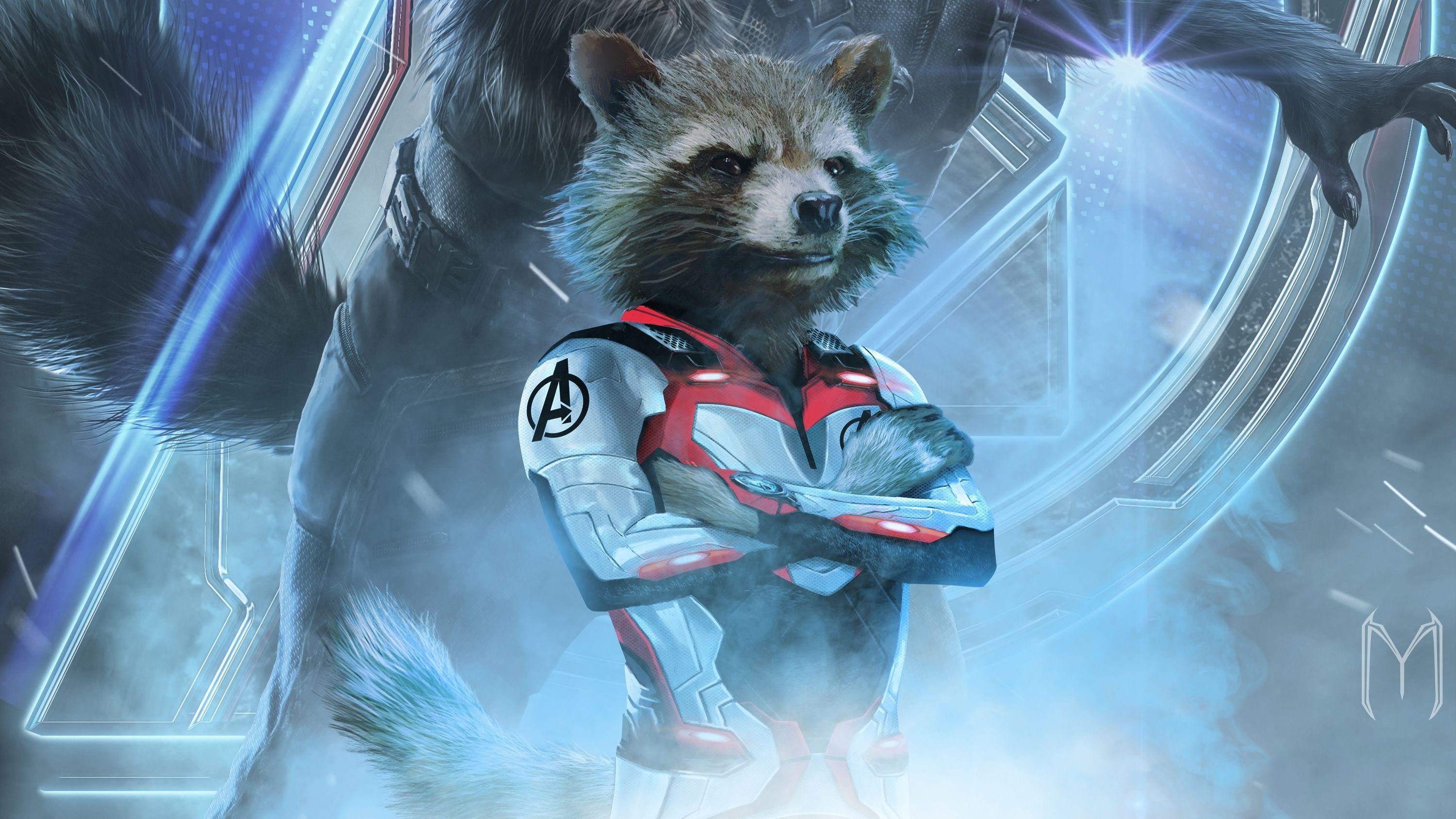 Rocket Raccoon, Avengers Endgame, HD, 4K, Film, 3000x1690 HD Desktop