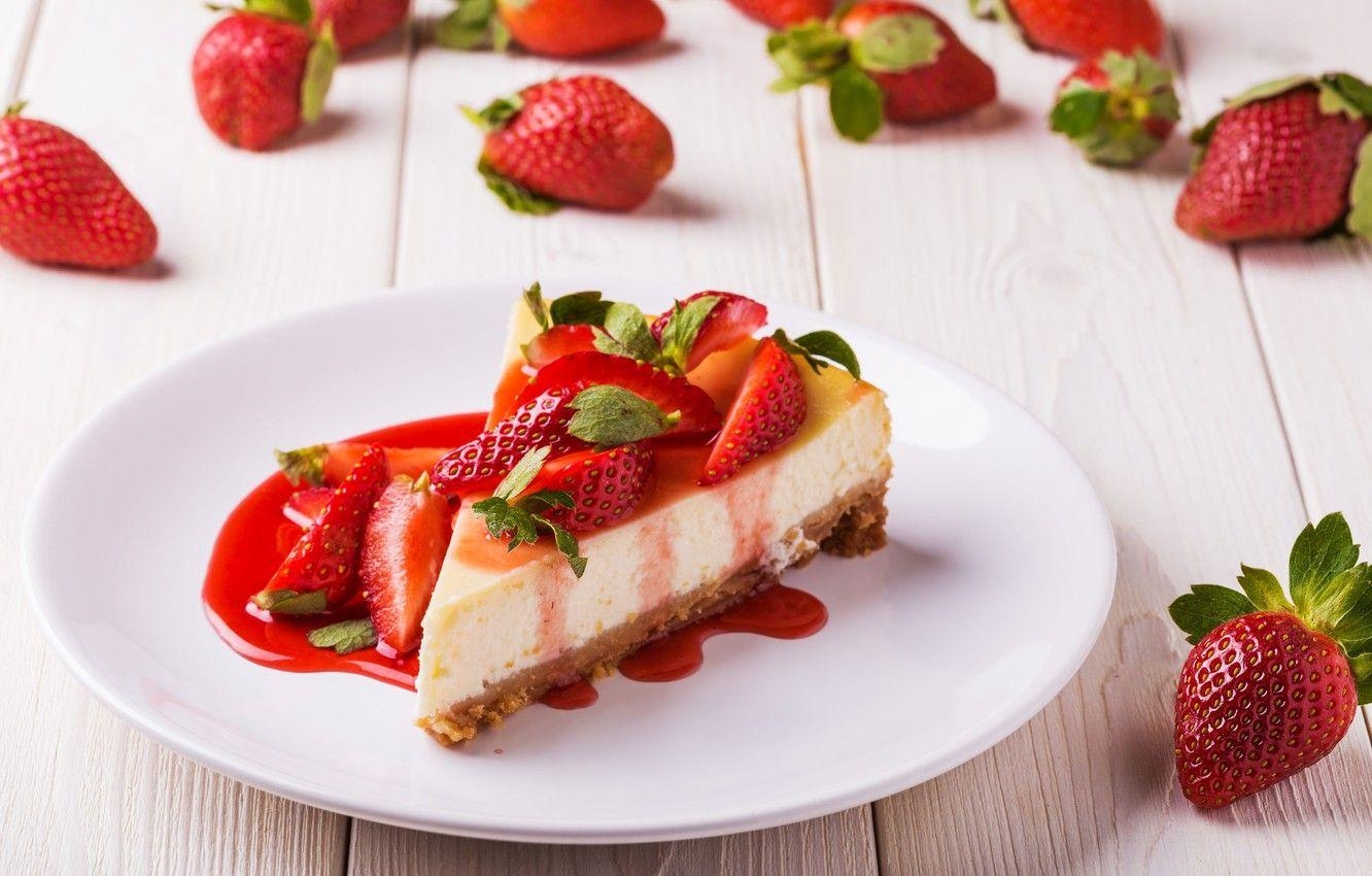 Beeren, Erdbeer-Dessert, Käsekuchen, Süßspeise, Nachtisch, 1340x850 HD Desktop