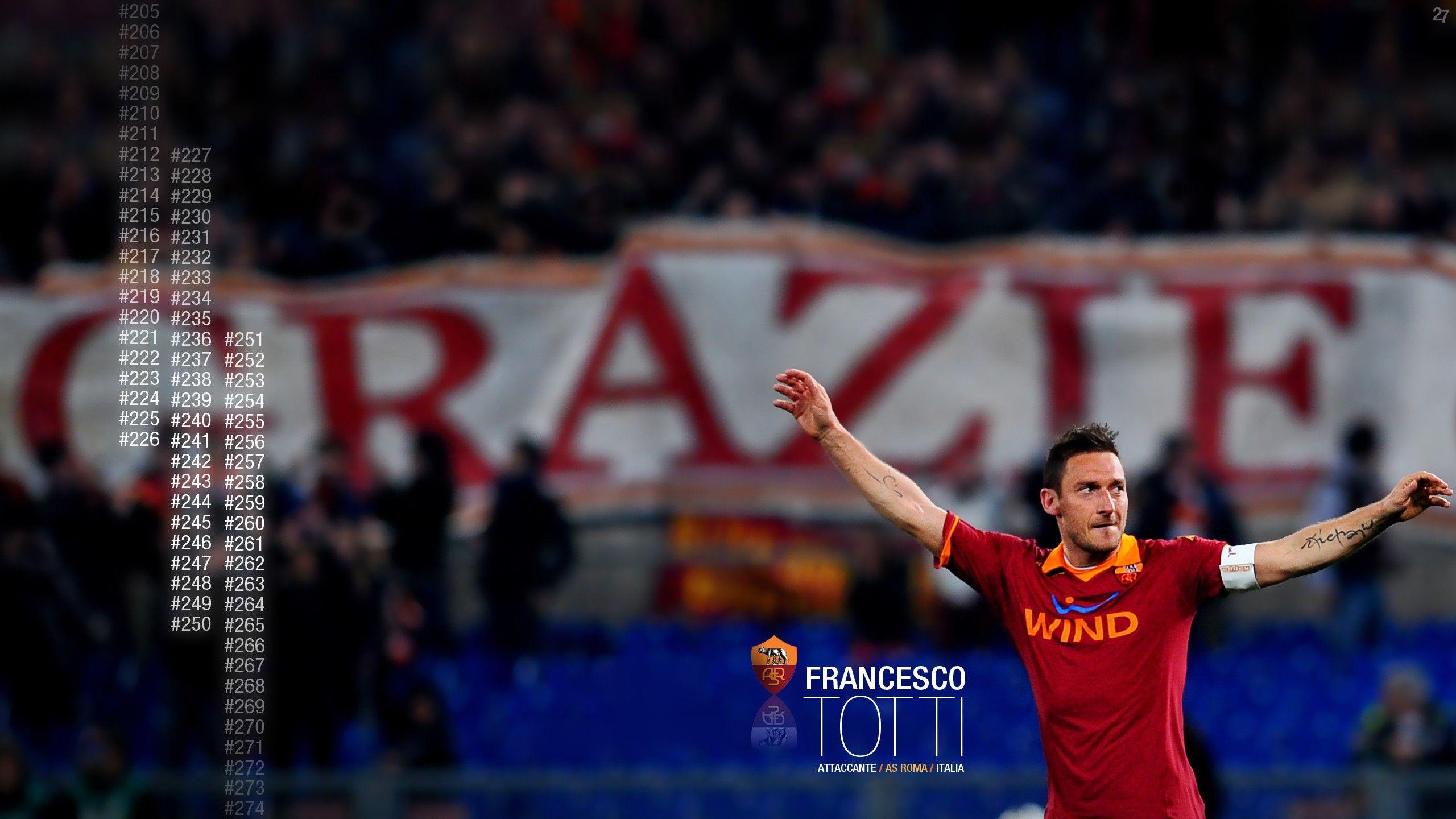 Francesco Totti, Fußball, Rom, Weltmeister, Stürmer, 2560x1440 HD Desktop