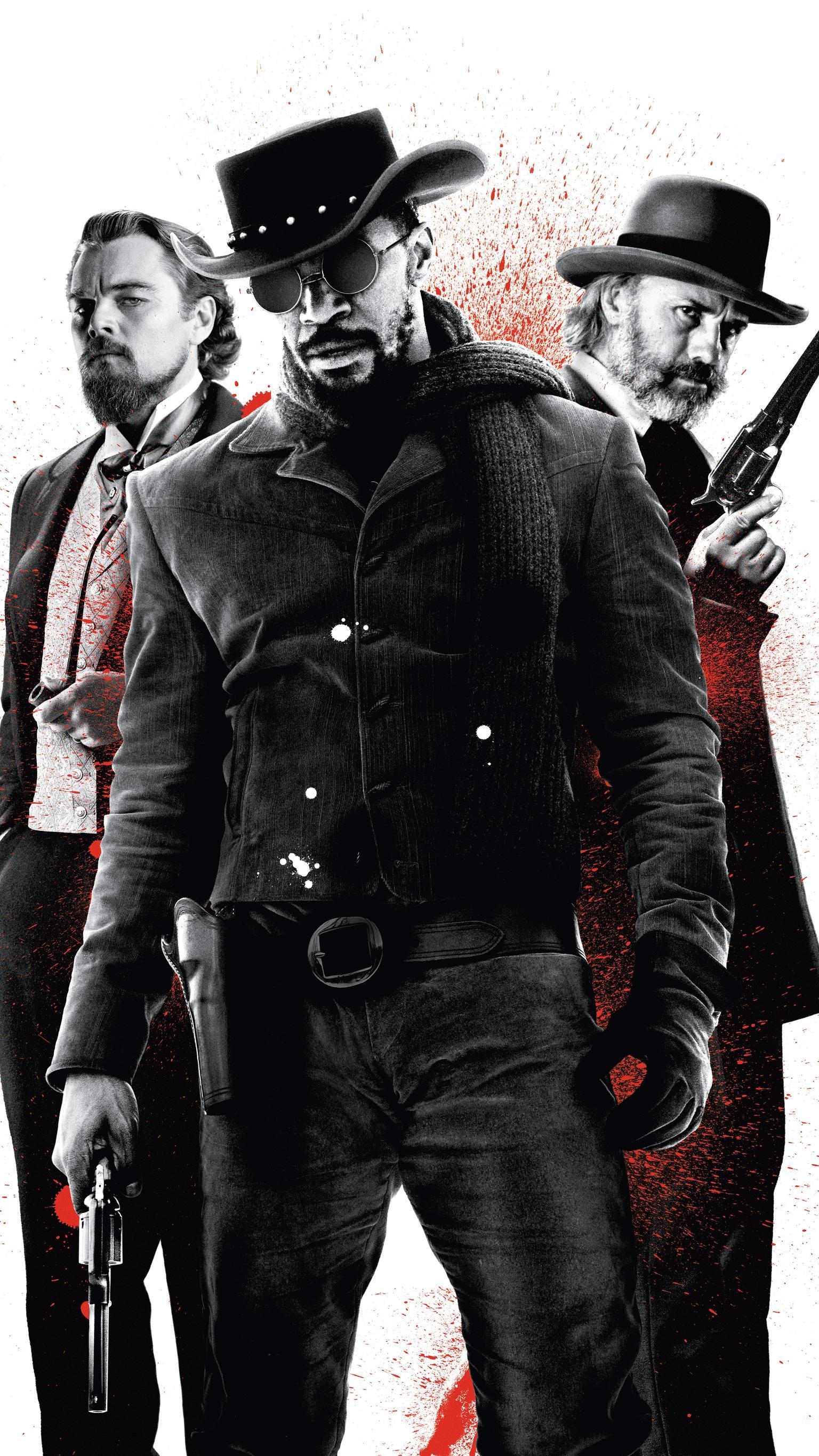 Django Unchained, 2012, Telefon, Wallpaper, Western, 1540x2740 HD Handy