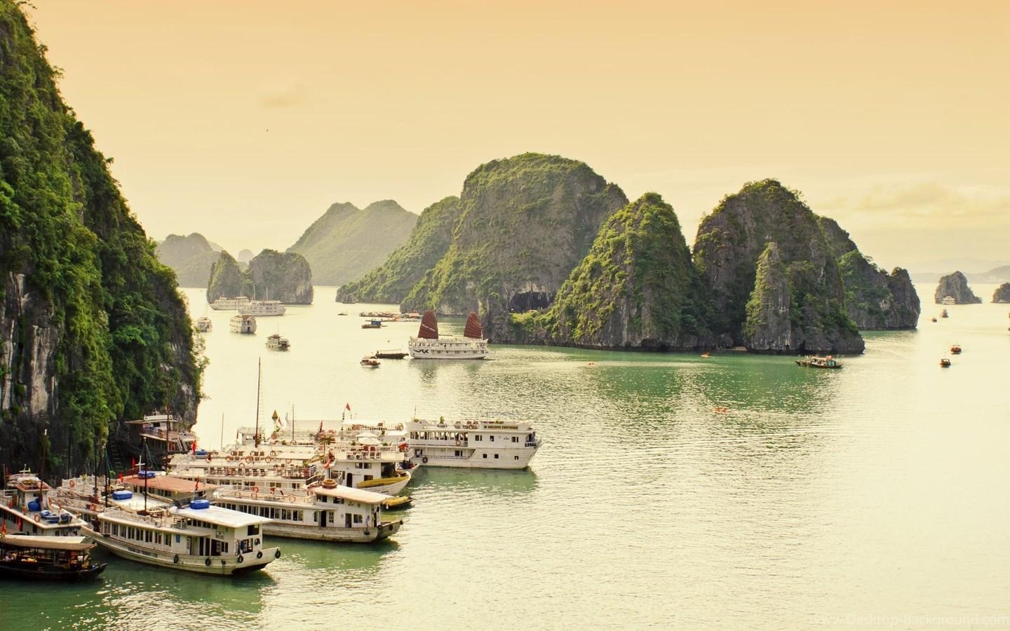 Halong Bucht, Meer, Vietnam, Frieden, Schönheit, 1440x900 HD Desktop