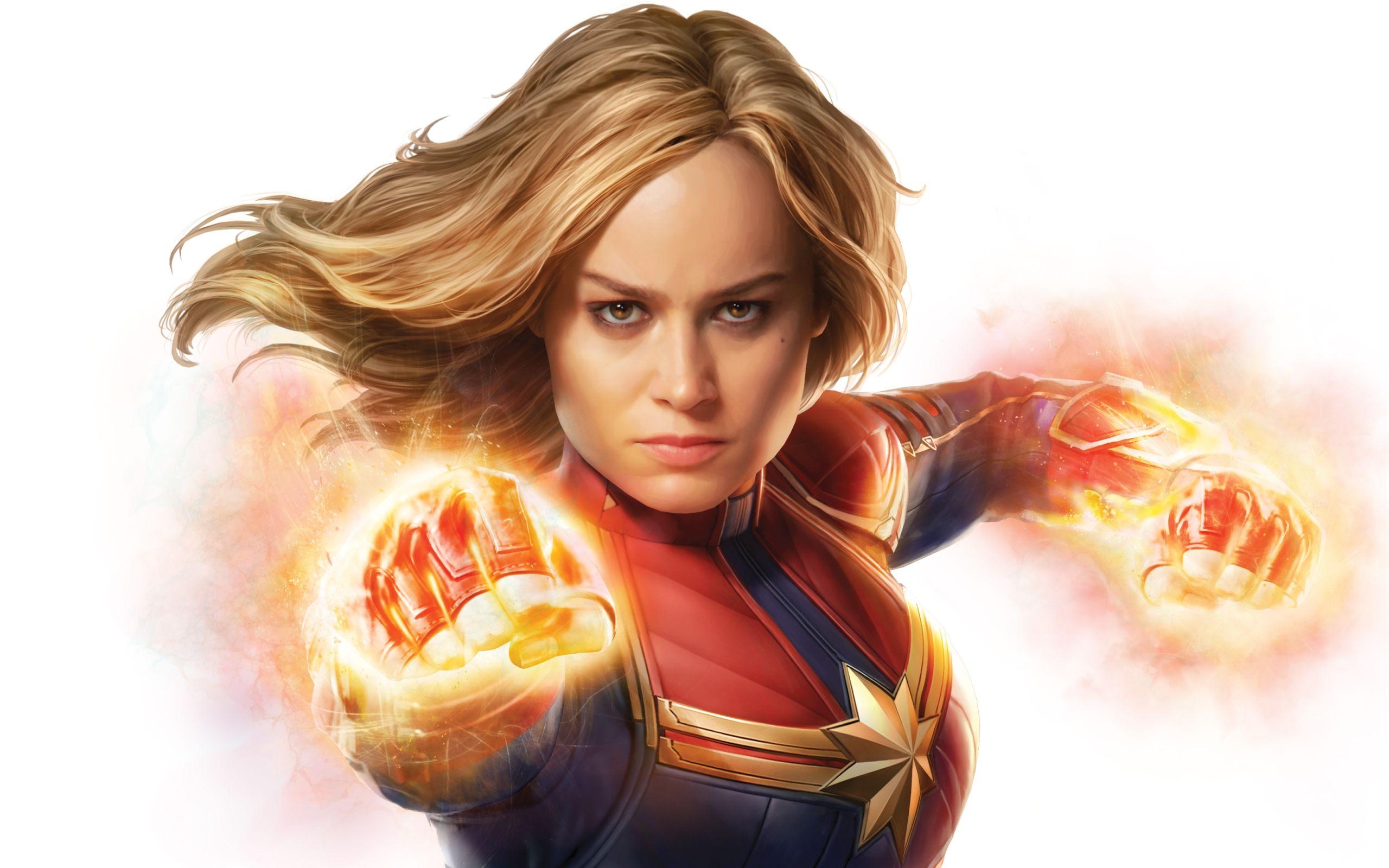 Captain Marvel, Film, Marvel Poster, Feuer, Hintergrund, 2560x1600 HD Desktop