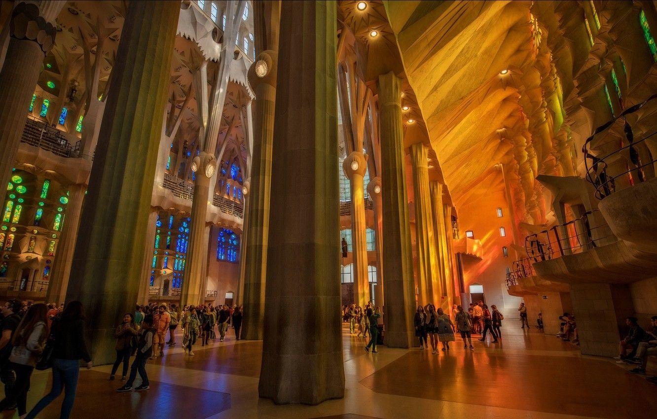 Sagrada Familia, Barcelona, Spanien, Architektur, Desktopbild, 1340x850 HD Desktop