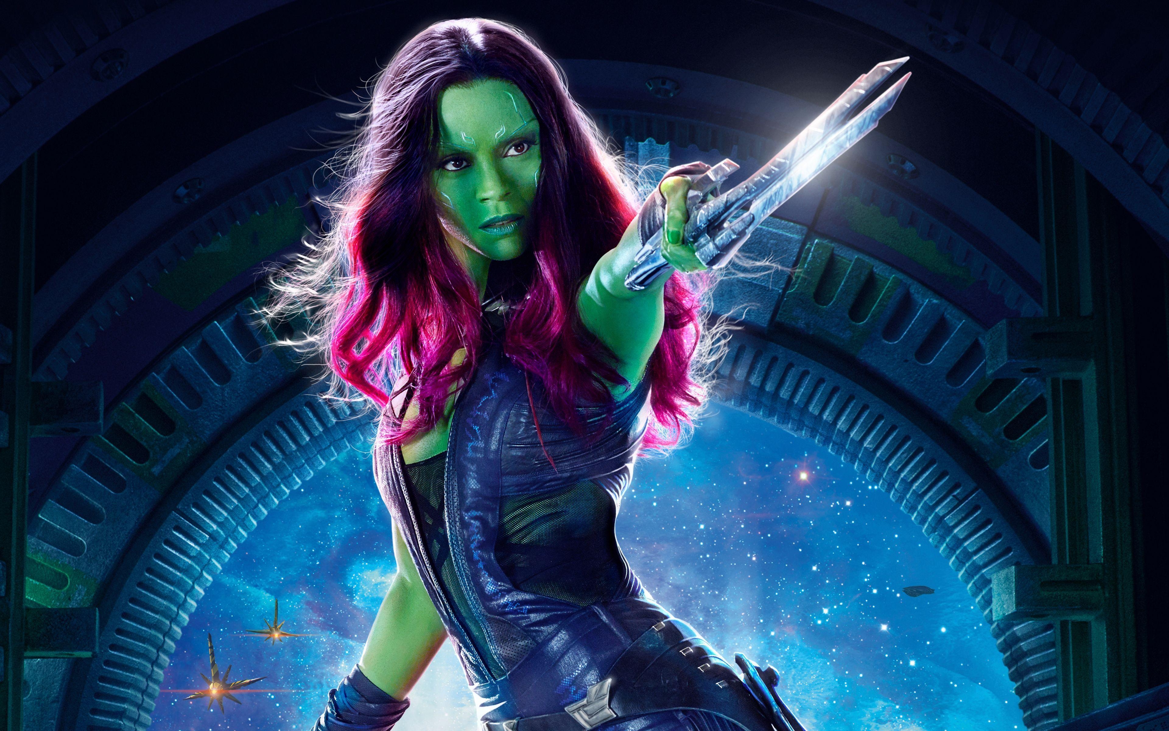 Gamora, Marvel, Kinofilm, Weltraum, Superheld, 3840x2400 4K Desktop