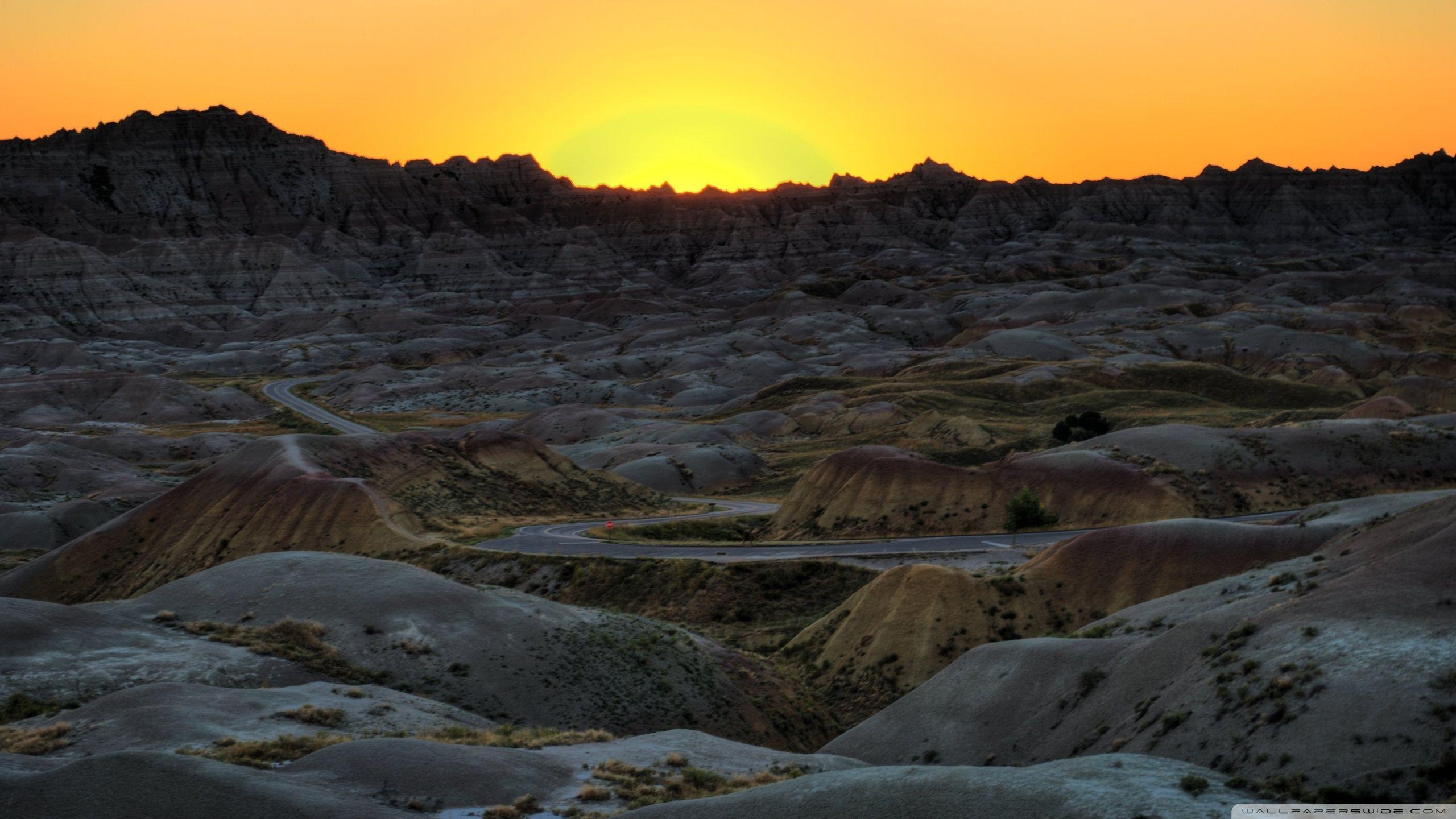 Badlands, Sonnenuntergang, Süd Dakota, HD, Reisen, 2560x1440 HD Desktop