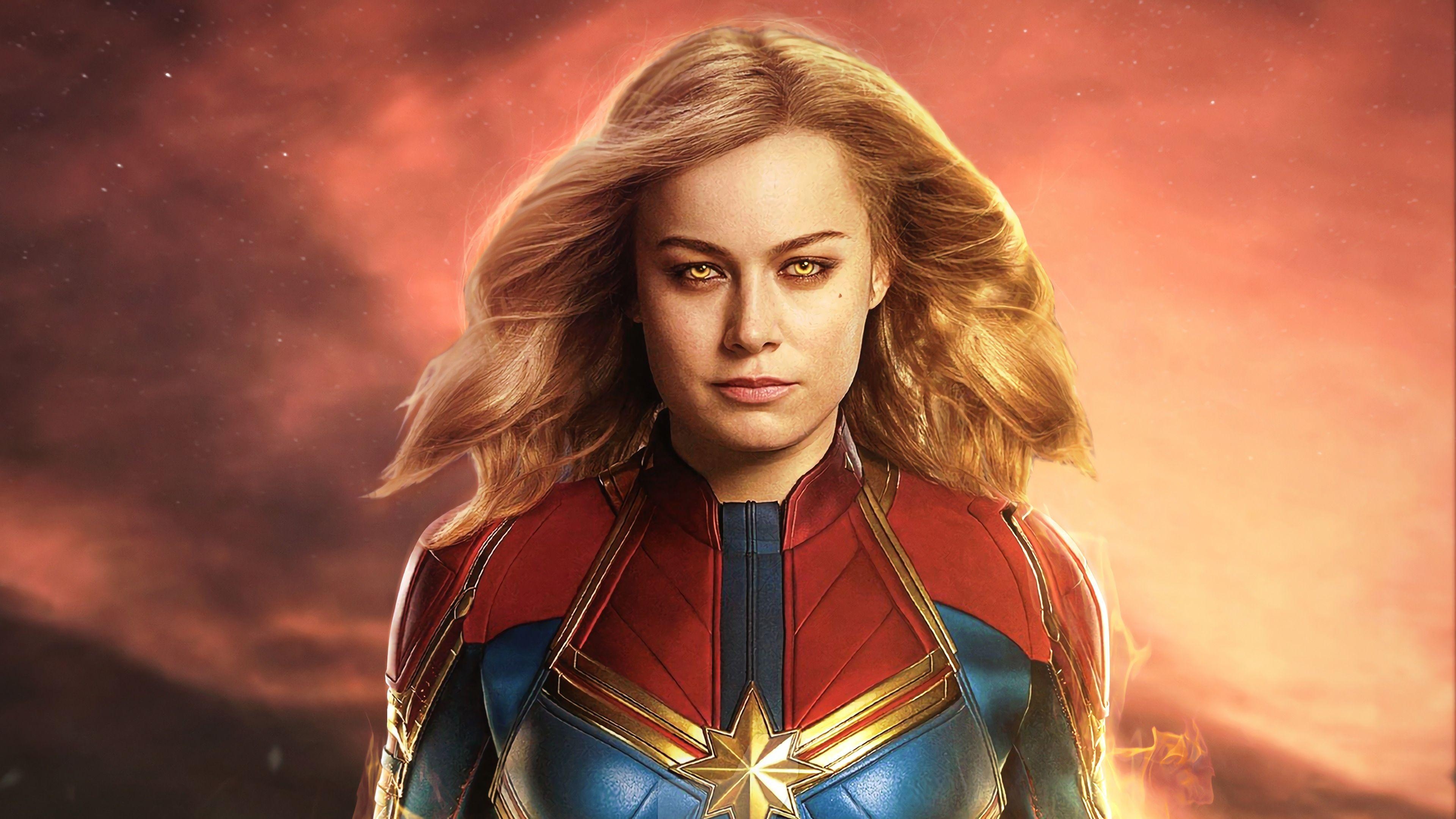 Captain Marvel, Brie Larson, Carol Danvers, 4K, Superheldin, 3840x2160 4K Desktop