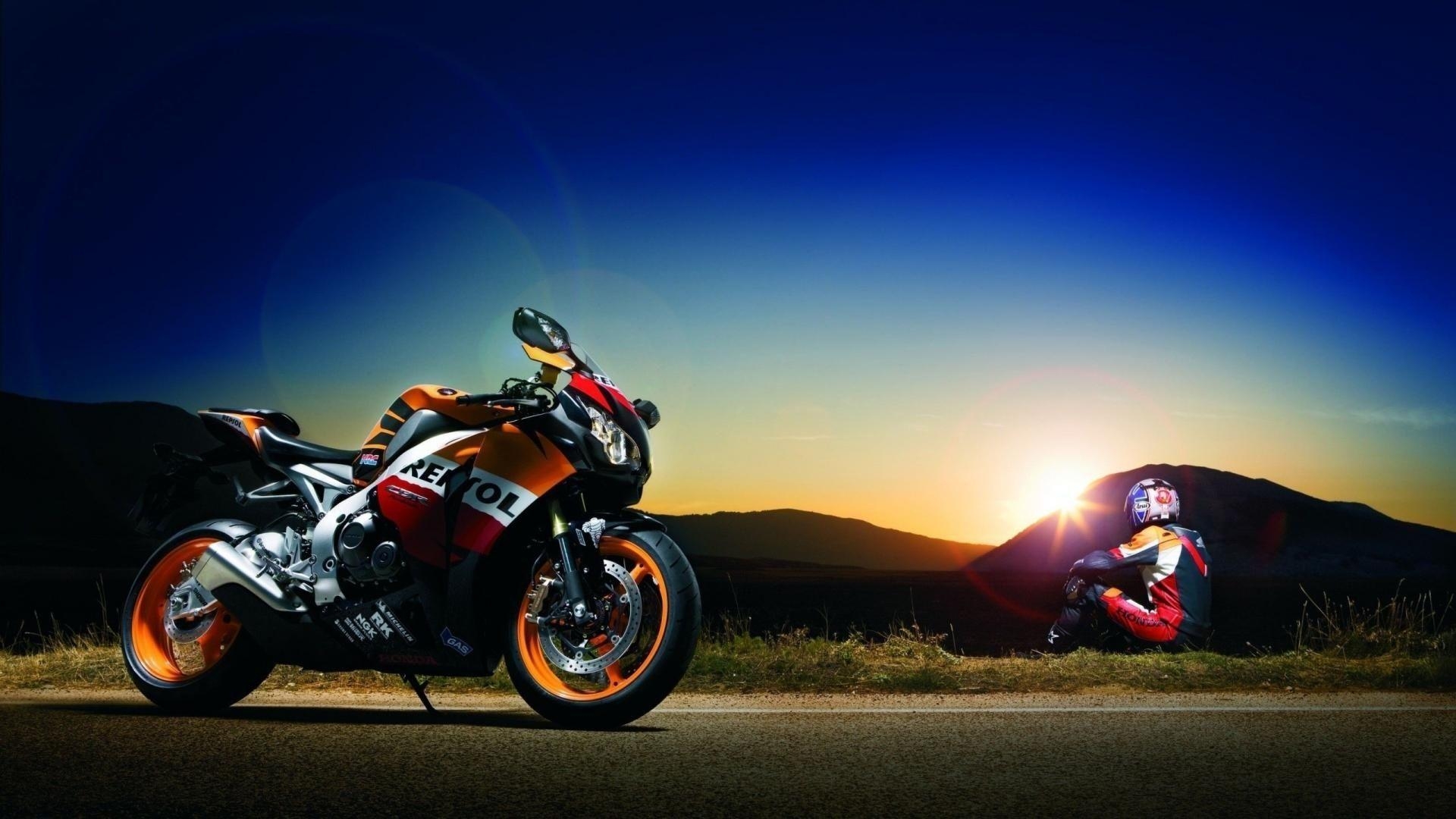 Biker, Motorrad, Honda Bikes, Honda CBR, Hintergrund, 1920x1080 Full HD Desktop