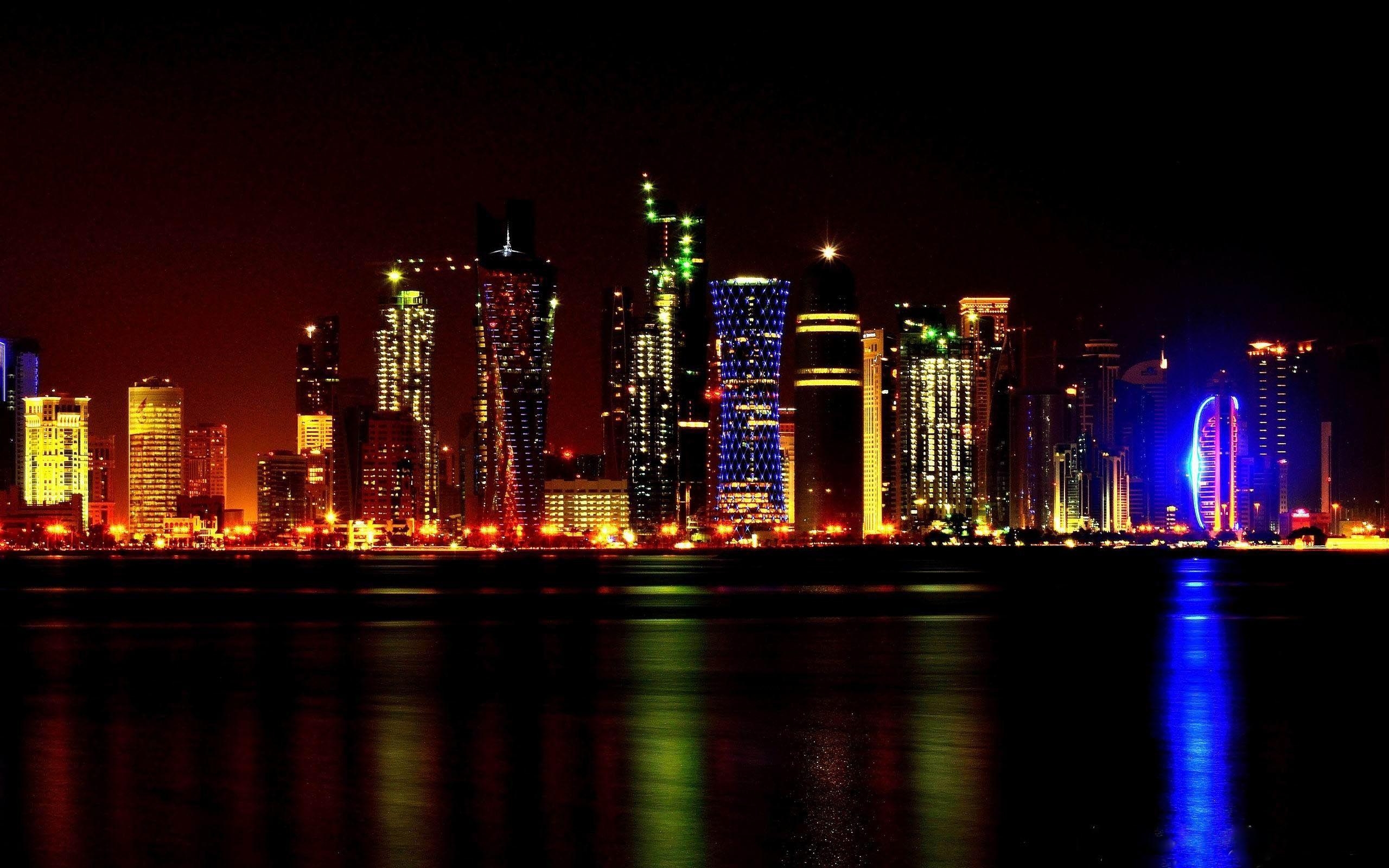 Doha, Qatar, Nacht, HD, Hintergrund, 2560x1600 HD Desktop