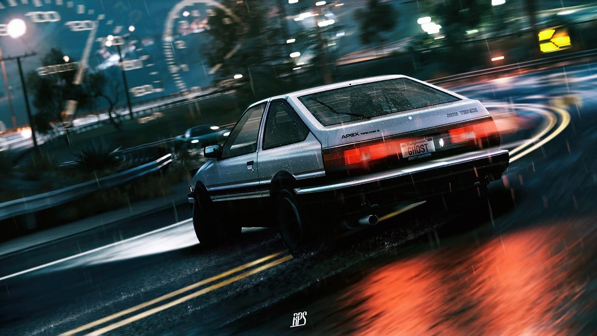 Initial D, HD, Anime, Rennen, Drift, 1920x1080 Full HD Desktop