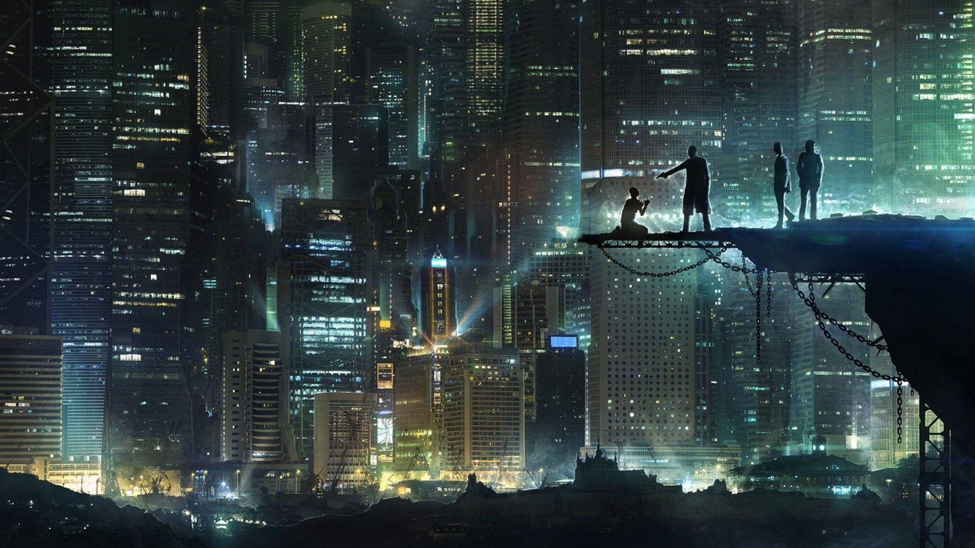 Herunterladen, Gotham City, Verhandlungen, Hintergrund, Stadt, 1920x1080 Full HD Desktop