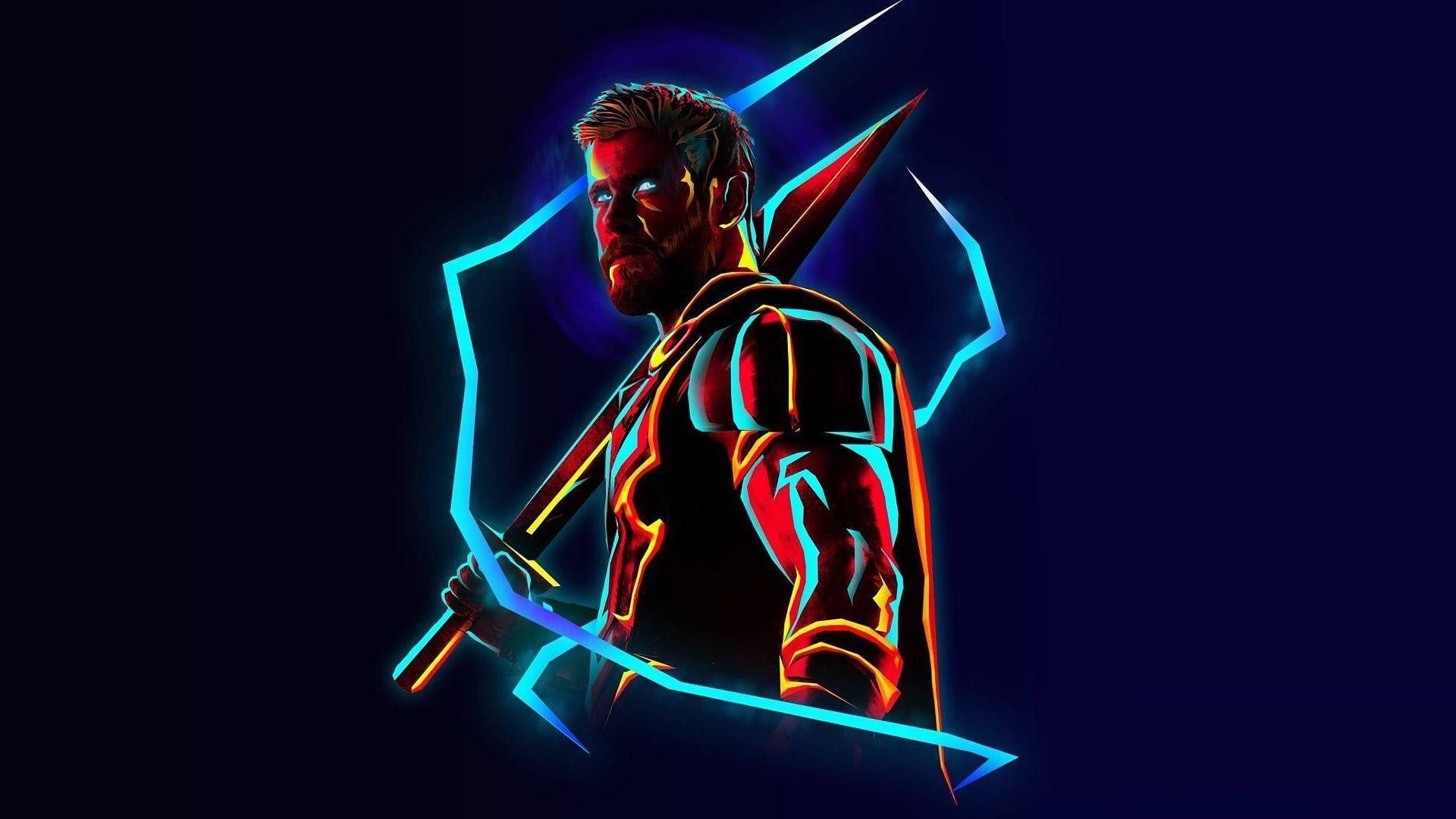 Neon, Avengers, Desktop, Artwork, Bild, 1920x1080 Full HD Desktop