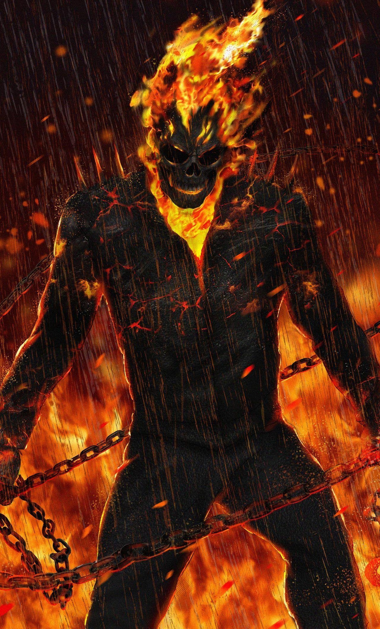 Ghost Rider, Kunstwerk, iPhone, 4K, Marvel, 1280x2120 HD Handy