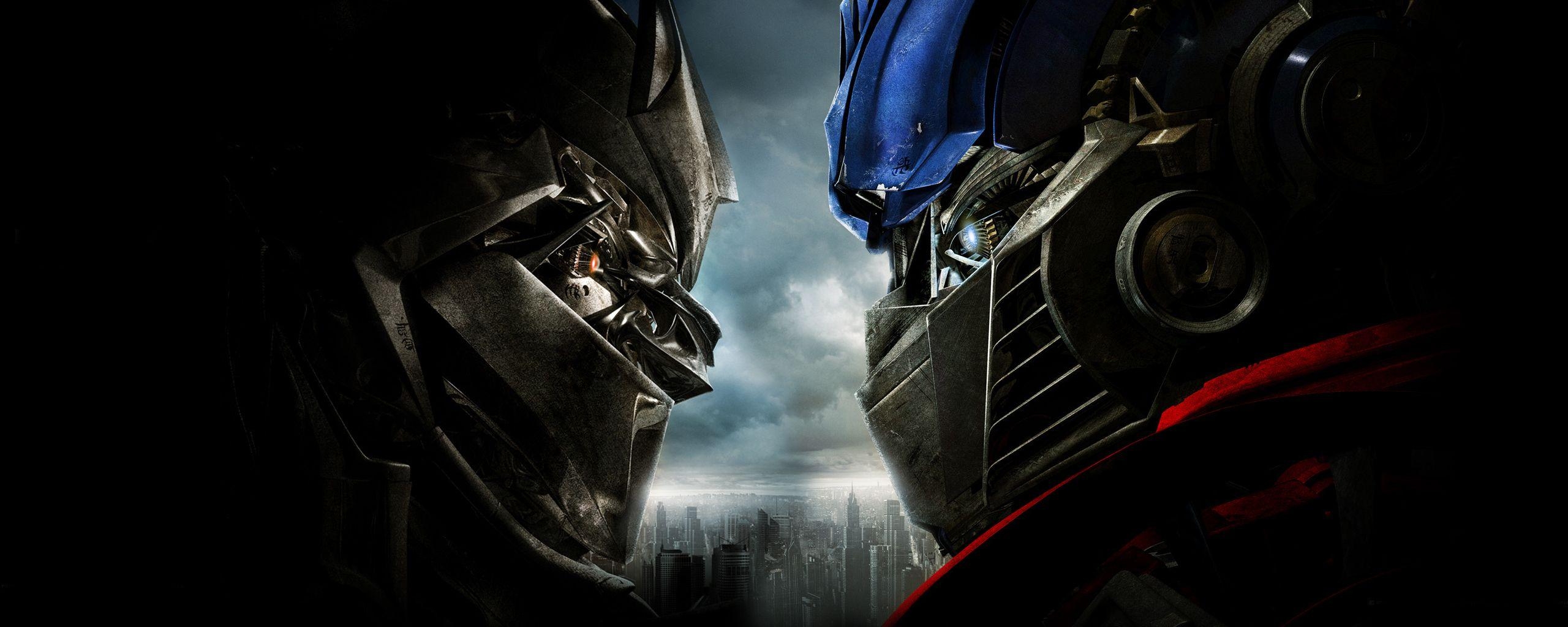 Optimus Prime, Megatron, Transformers, Rache, Hintergrund, 2560x1030 Dual Screen Desktop