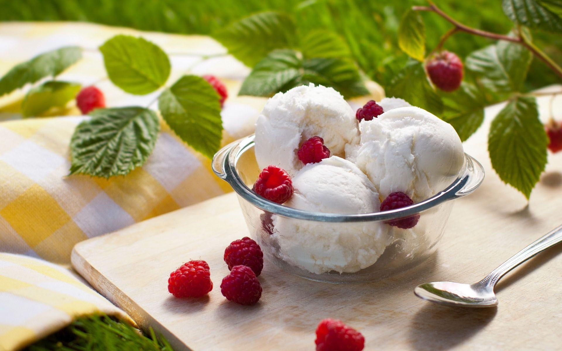 Himbeeren, Eiscreme, Lecker, Dessert, Essen, 1920x1200 HD Desktop