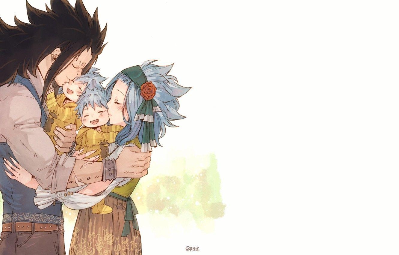 Wallpaper Gajeel Redfox, FAIRY TAIL, Levy McGarden image for desktop, section сёнэн 1340x850