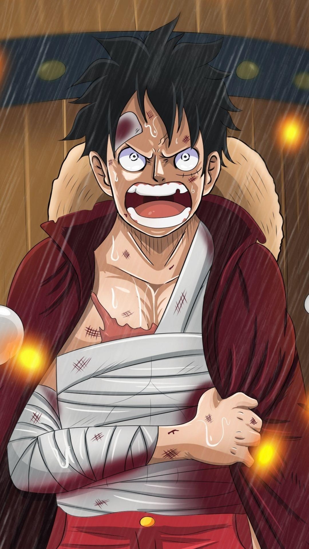 Monkey D. Luffy, Wütend, Anime, One Piece, Charakter, 1080x1920 Full HD Handy