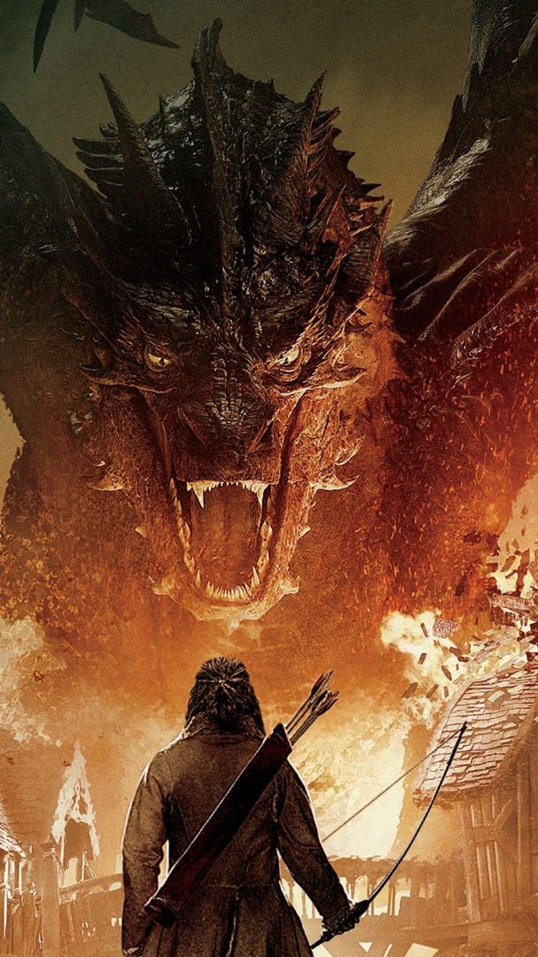 Drache, Der Hobbit, Armeen, Film, iPhone, 1080x1920 Full HD Handy