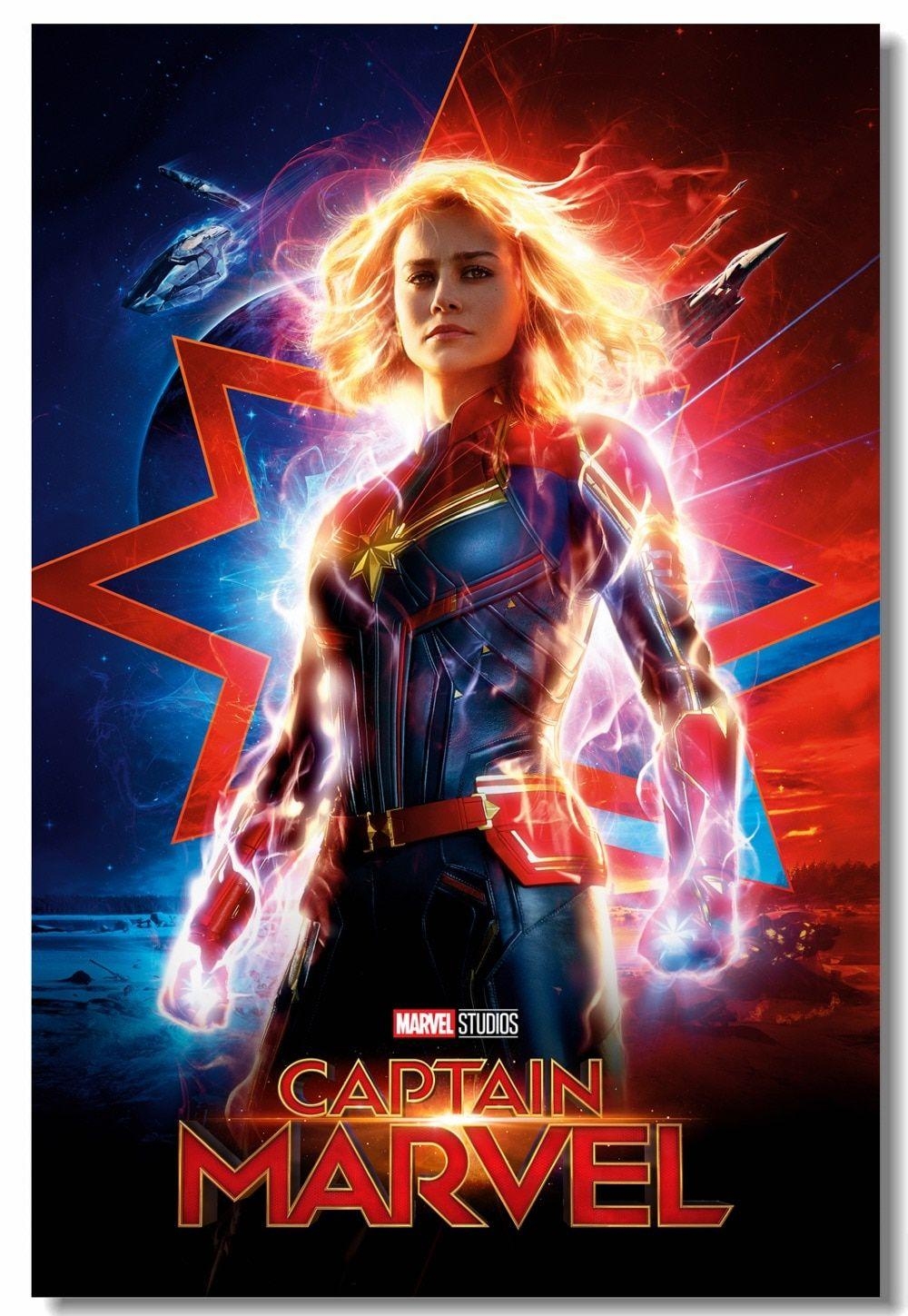 Captain Marvel, Brie Larson, Wandbild, Poster, Dekoration, 1000x1450 HD Handy