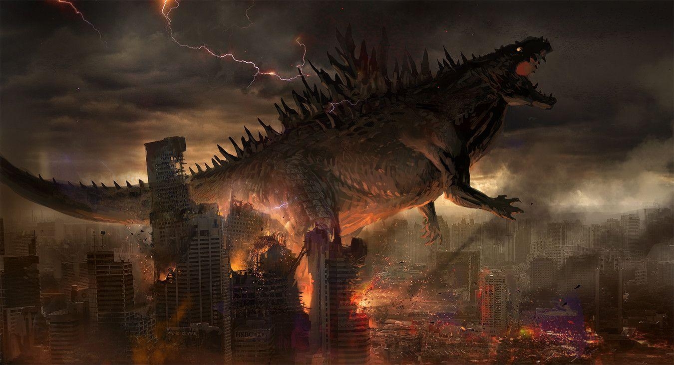 Godzilla, Monster, Film, Hintergrund, Großbild, 1350x740 HD Desktop