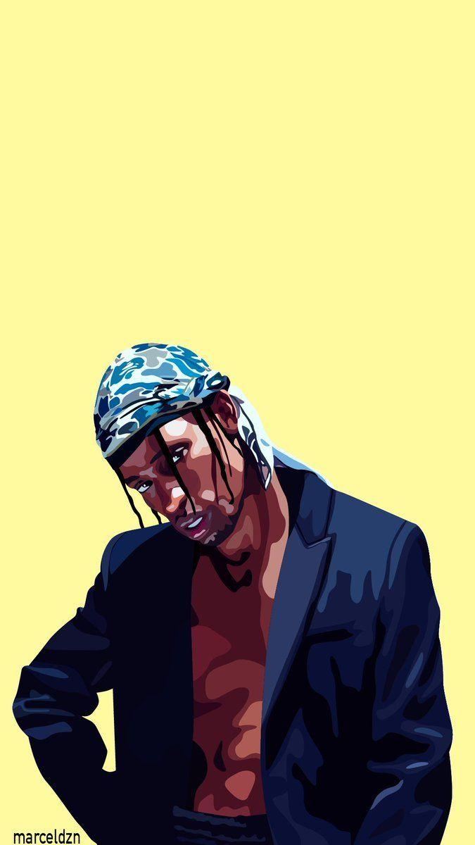 Travis Scott, Marcel, Vektor, Hintergrund, Kunst, 680x1200 HD Handy