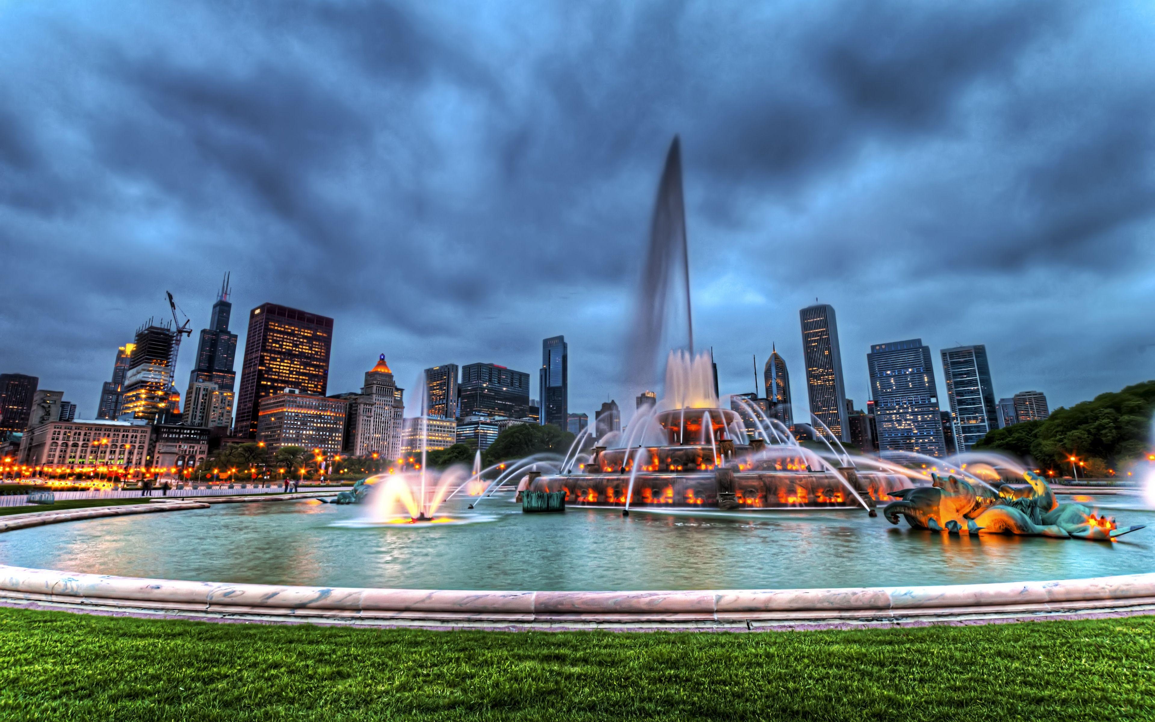 Buckingham Fountain, Chicago, Illinois, USA, Reisen, 3840x2400 4K Desktop