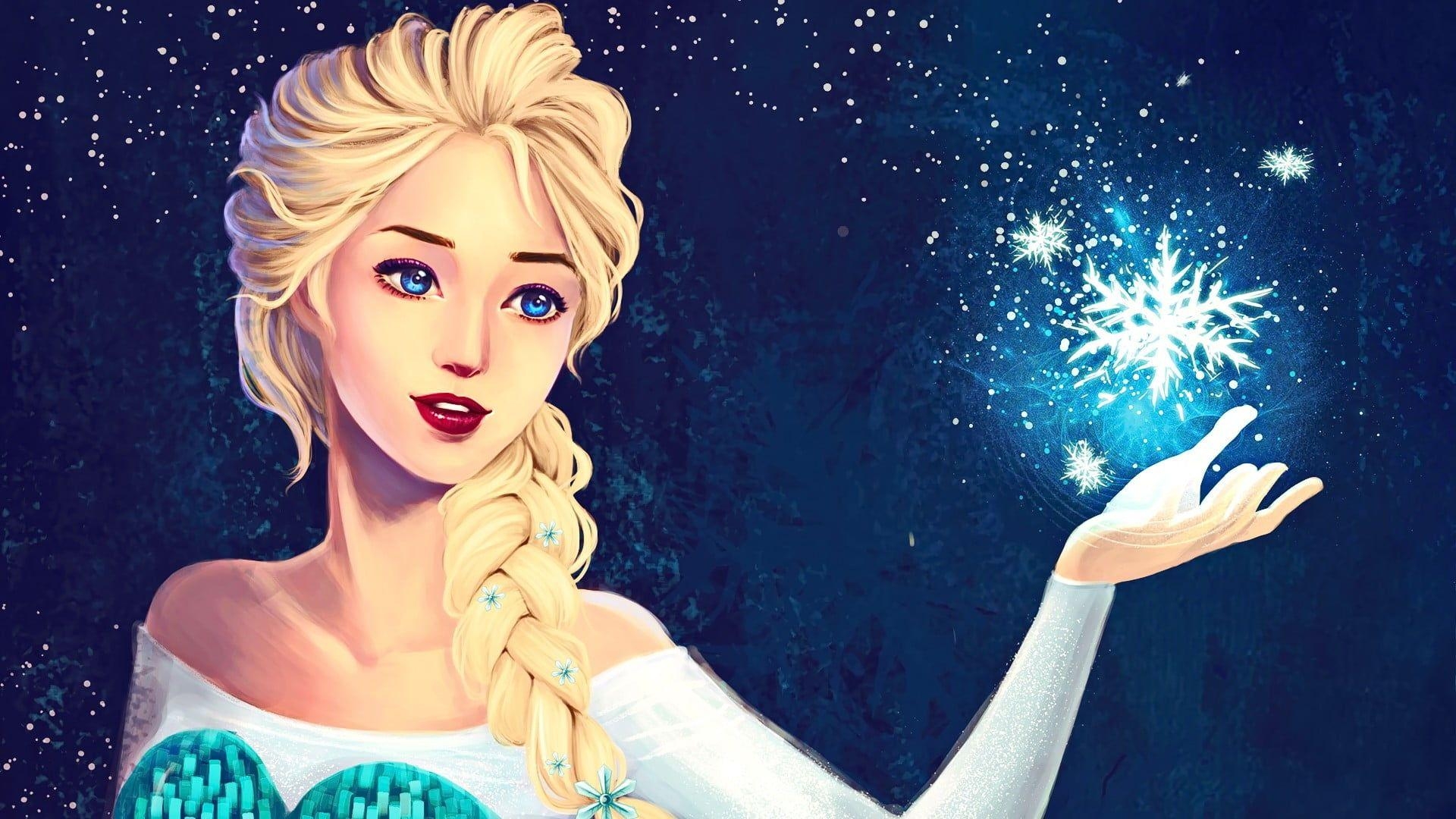 Elsa, Frozen, Anime, HD, Hintergrund, 1920x1080 Full HD Desktop