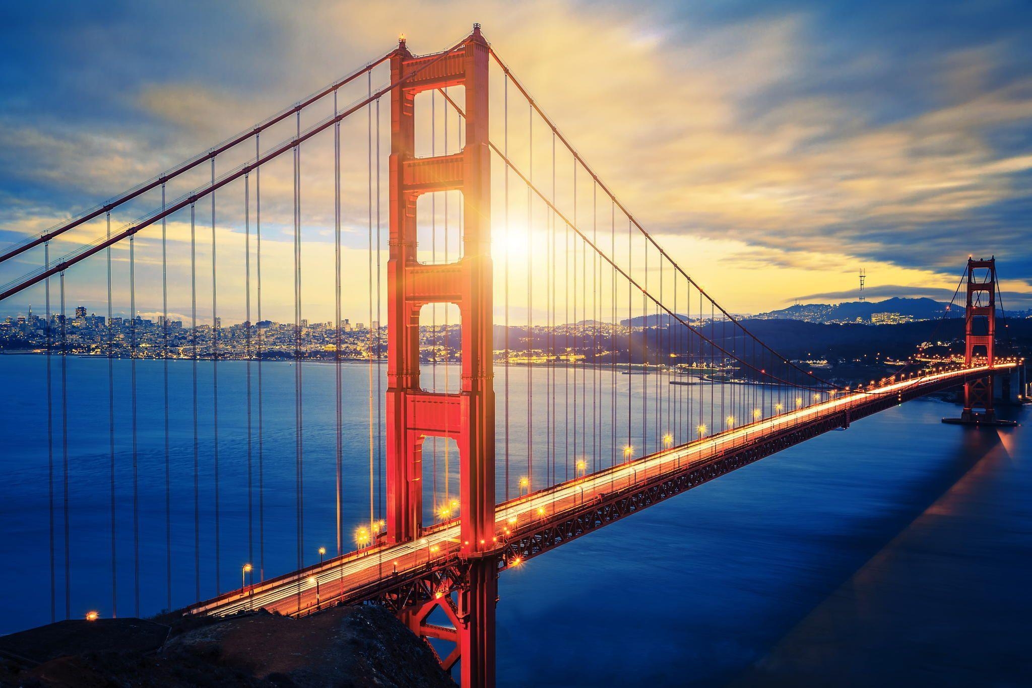 Golden Gate Bridge, Sonnenaufgang, San Francisco, Berühmtes Wahrzeichen, Kalifornien, 2050x1370 HD Desktop