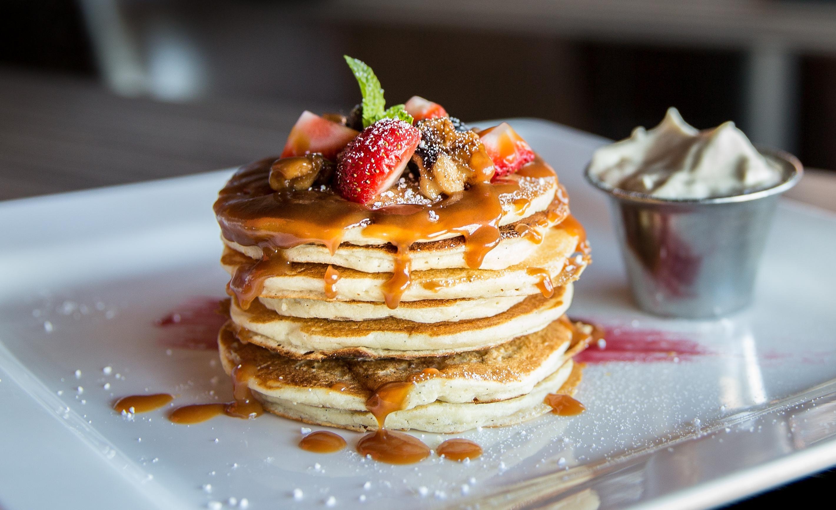 Pfannkuchen, Erdbeeren, 4K, Frühstück, Frucht, 2850x1740 HD Desktop