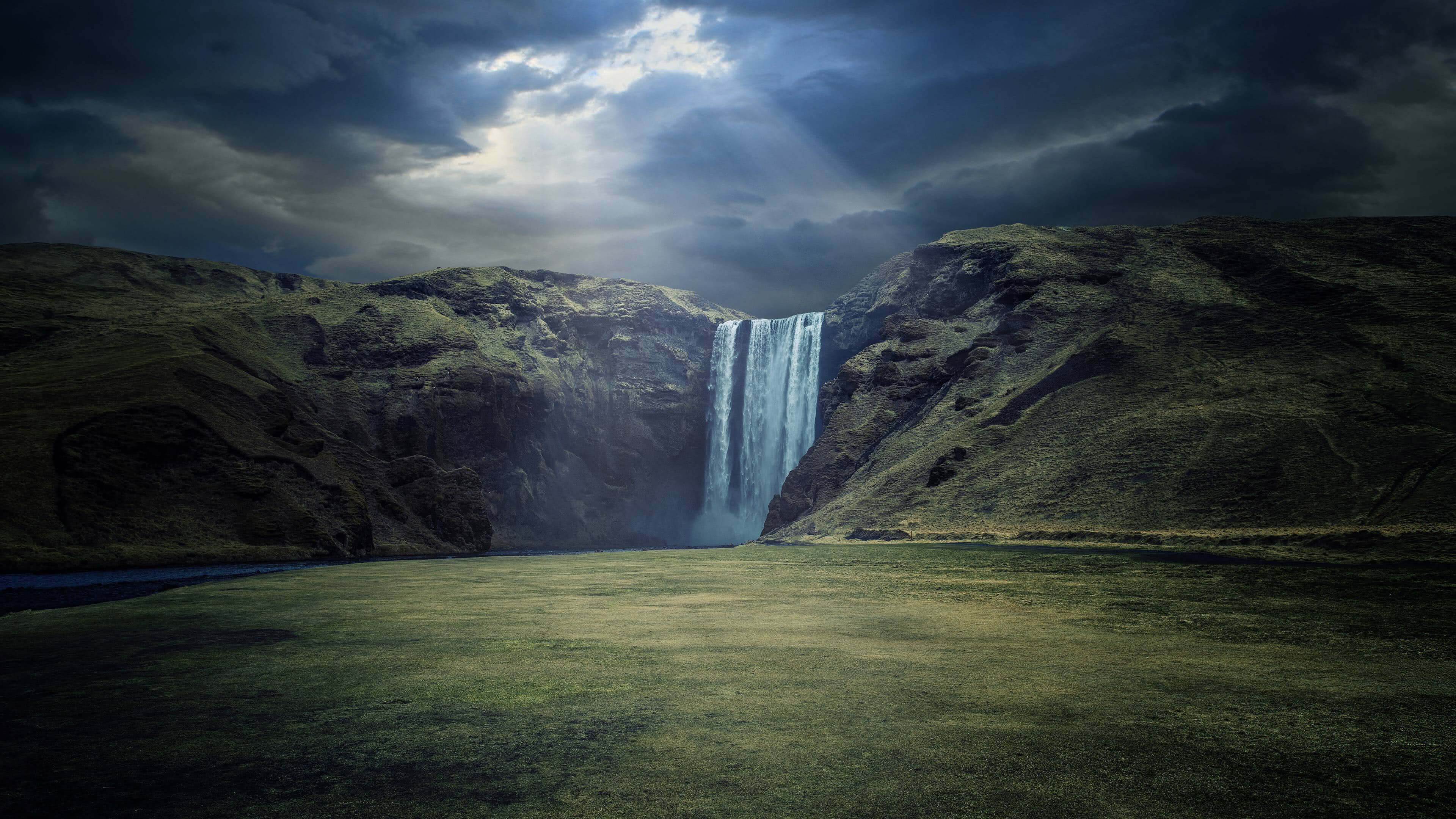 Skogafoss, Island, Wasserfall, UHD, Fotografie, 3840x2160 4K Desktop